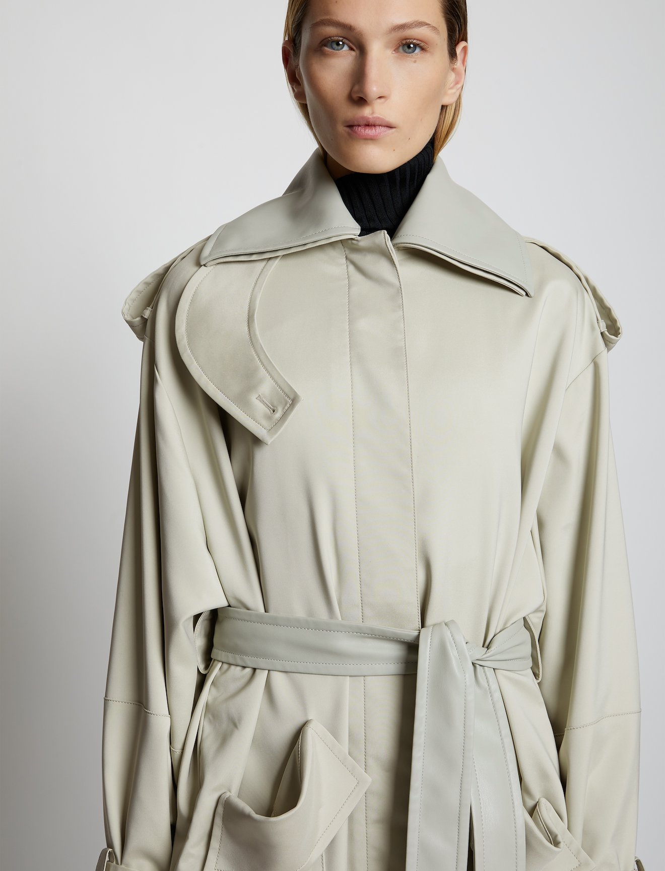 Nylon Gabardine Trench Coat #3