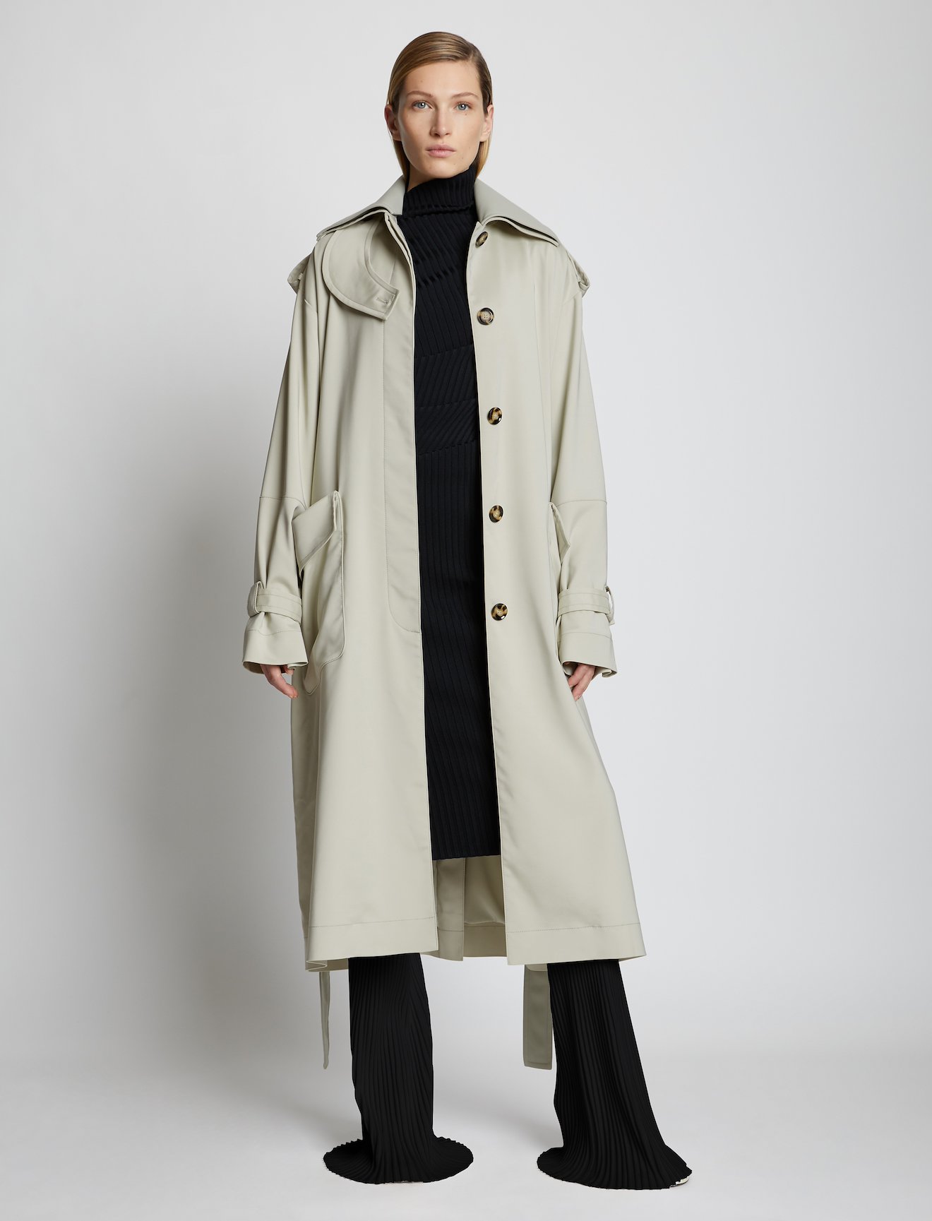 Nylon Gabardine Trench Coat #5