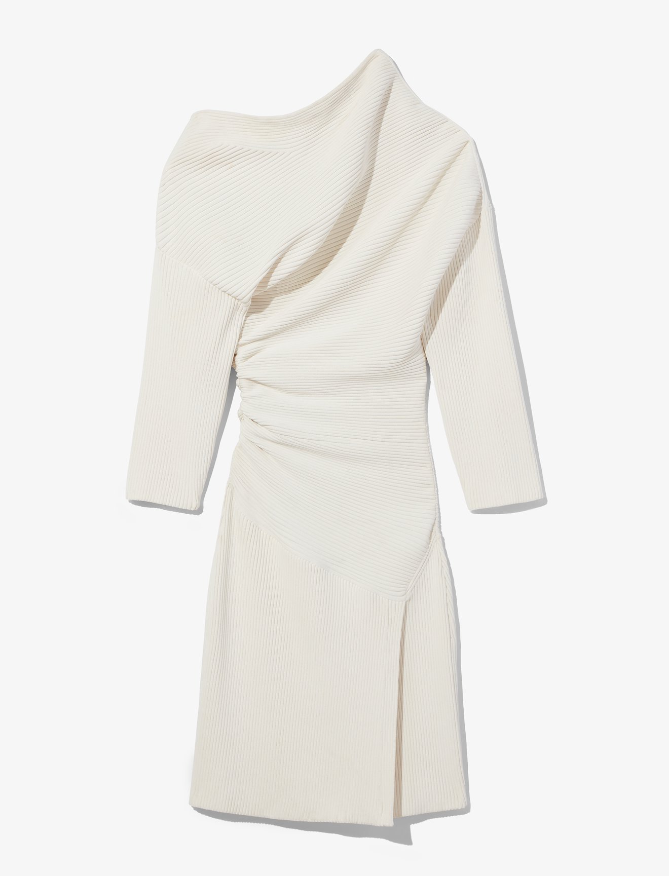 Off Shoulder Rib Knit Dress #4