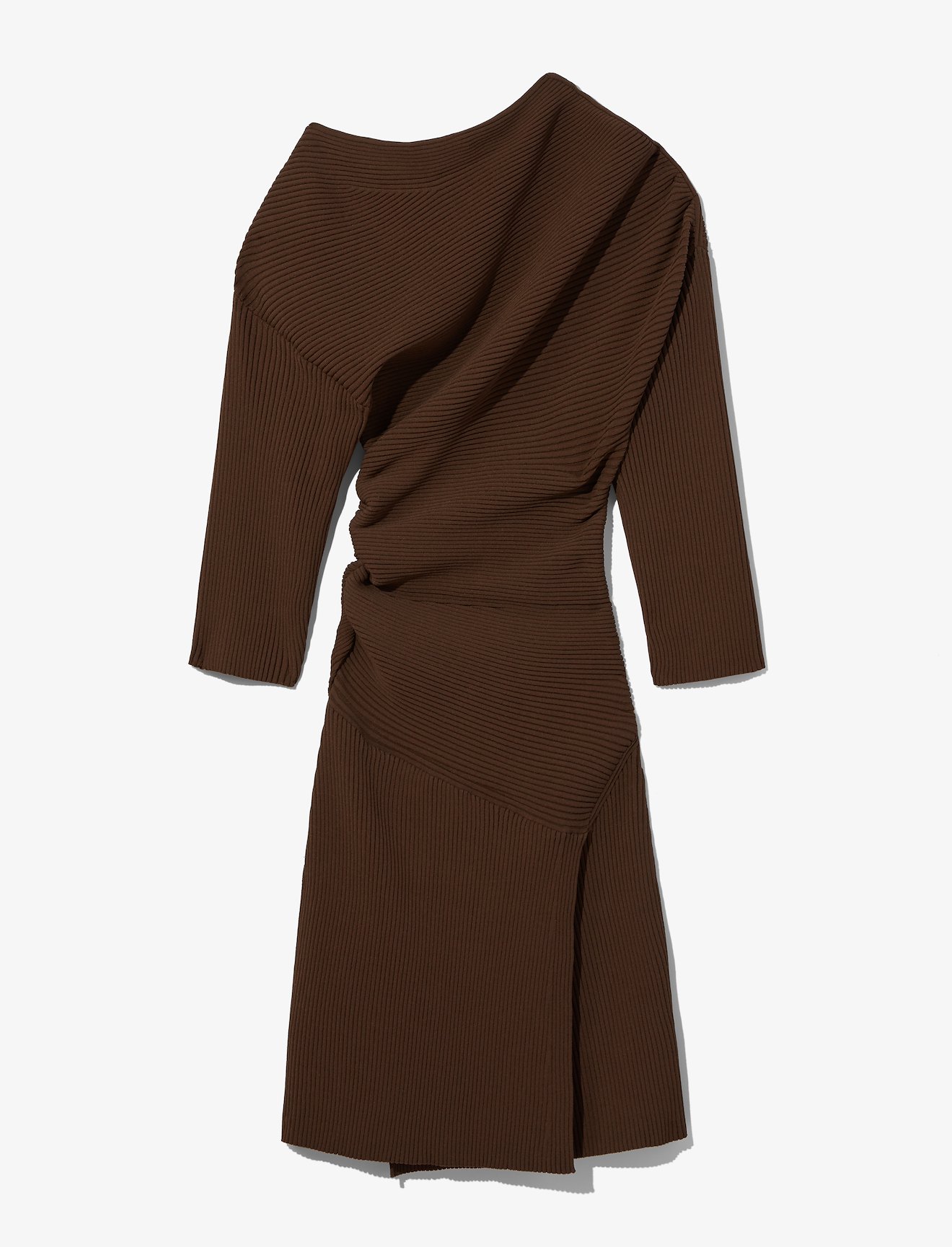 Off Shoulder Rib Knit Dress #4