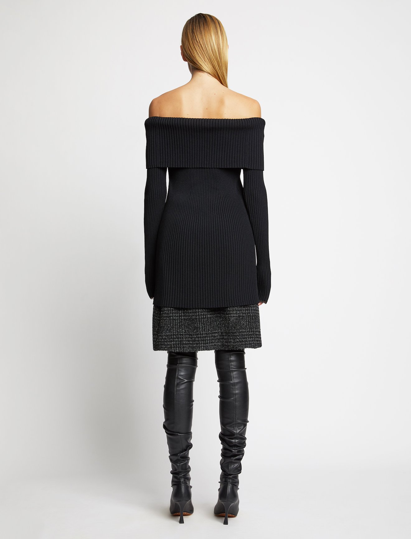 Off Shoulder Rib Knit Top #2