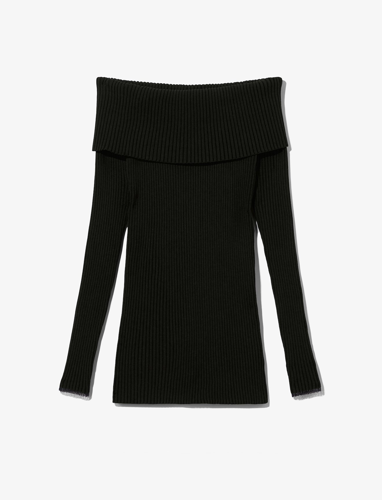 Off Shoulder Rib Knit Top #4