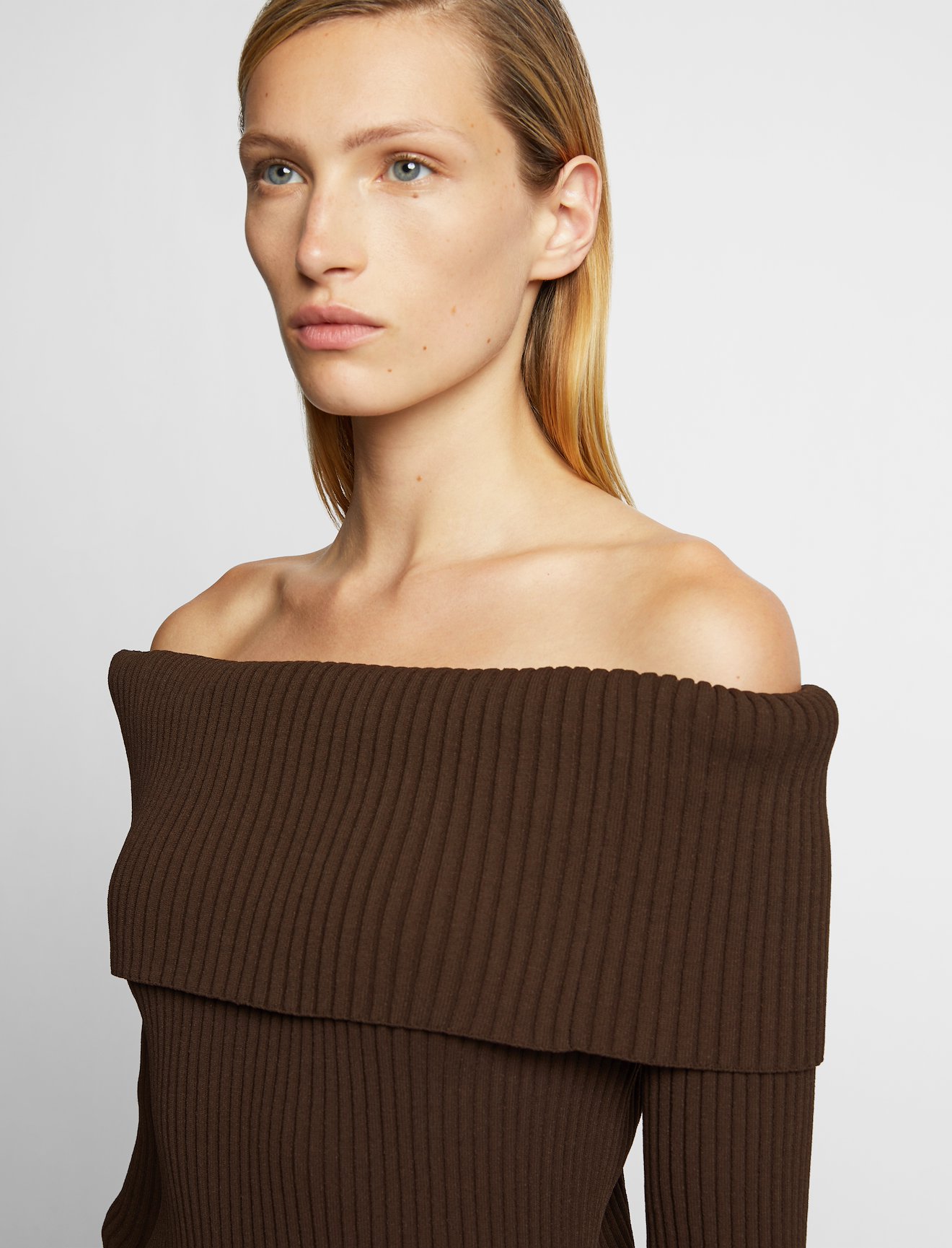 Off Shoulder Rib Knit Top #3