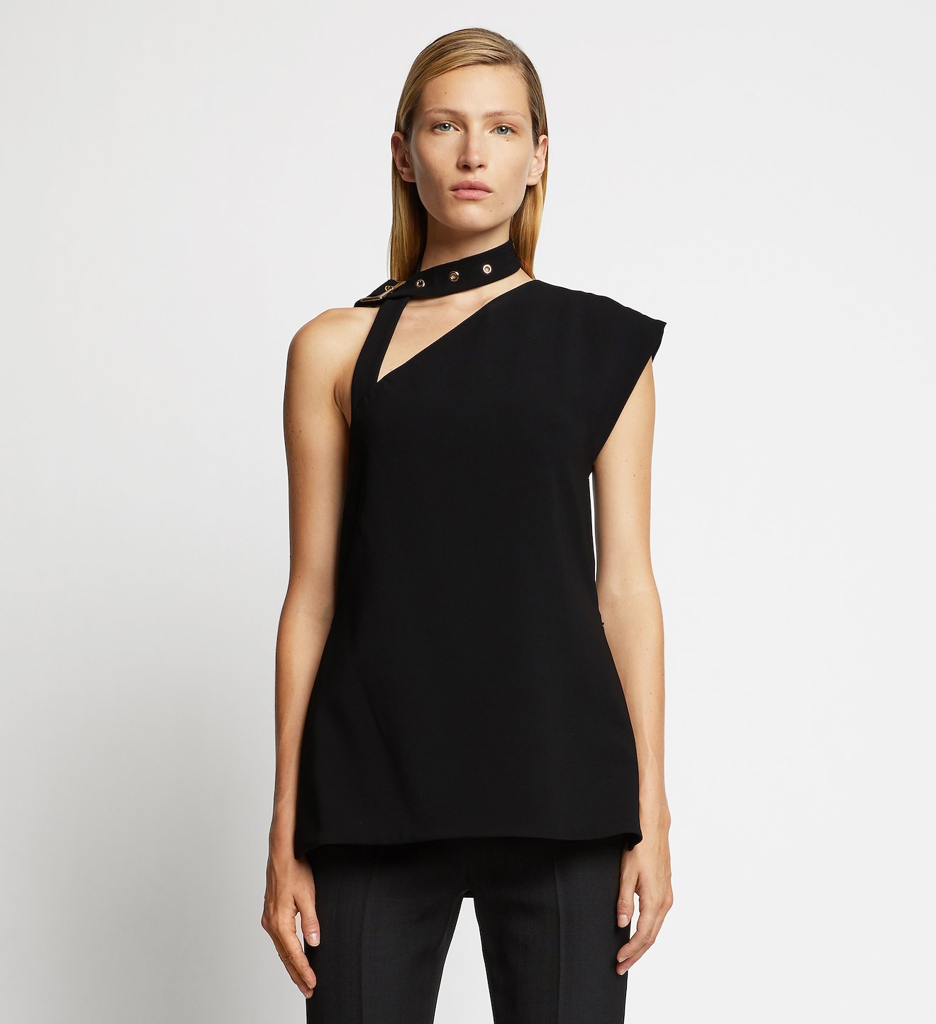 Proenza Schouler -One Shoulder Belted Neckband Top | Official Site