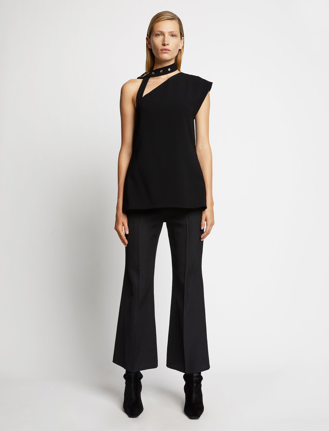 One Shoulder Belted Neckband Top #1