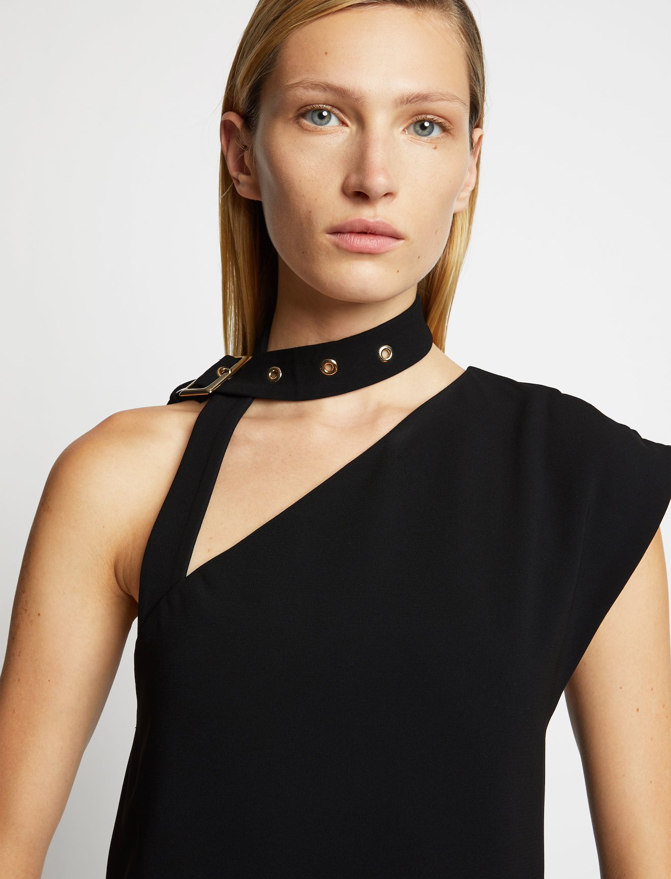One Shoulder Belted Neckband Top #3