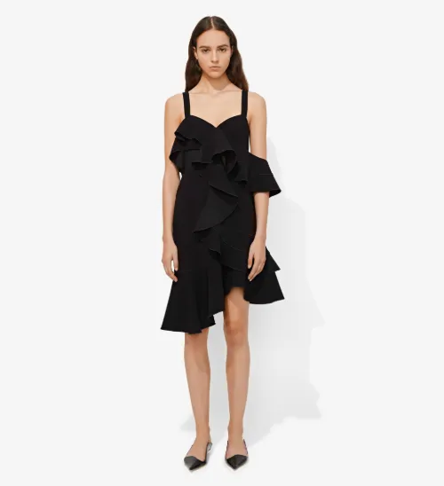 One Shoulder Short Ruffle Dress