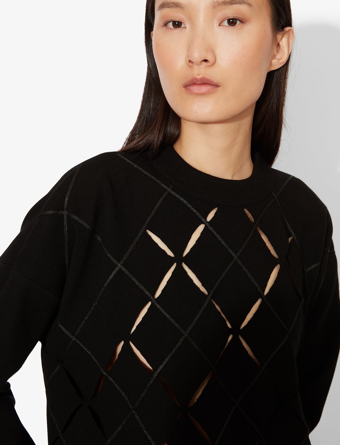 Open Argyle Knit Top #3