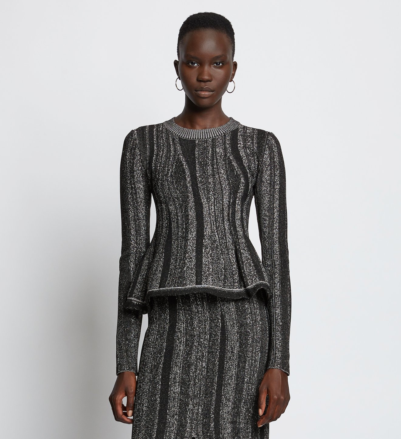 Ottoman Peplum Knit Top