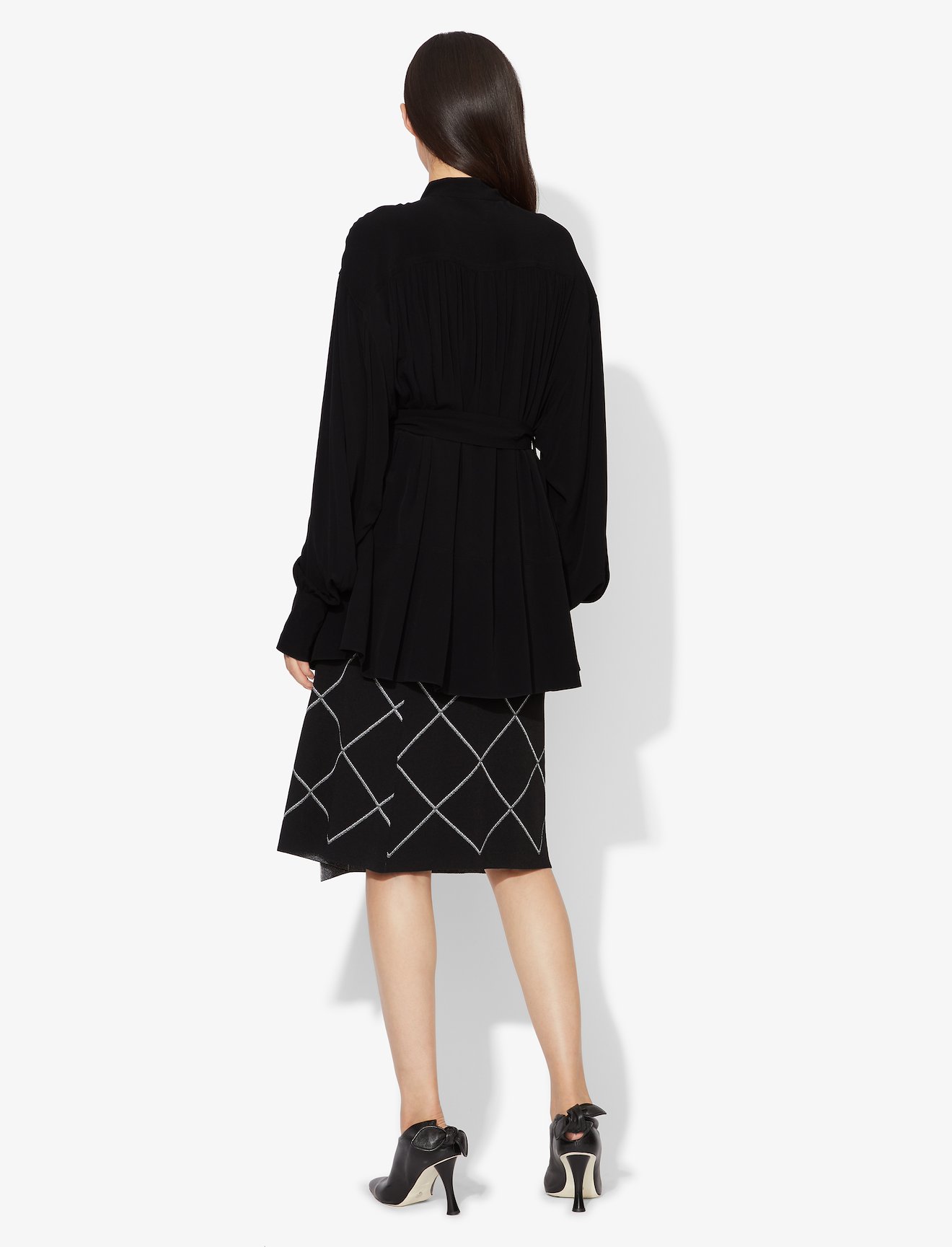 Oversized Long Sleeve Tied Buttoned Top #2