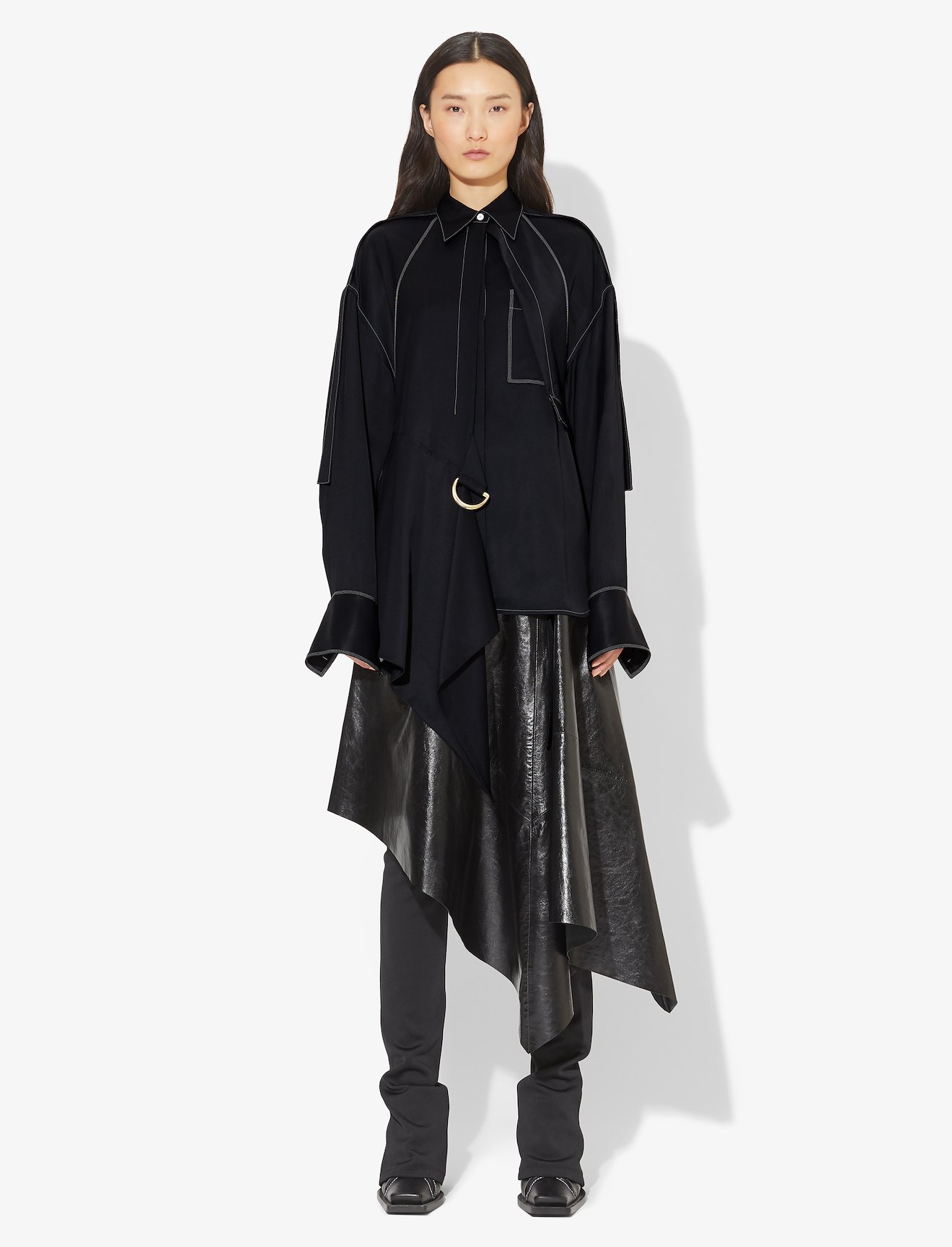 Oversized Topstitched Shirt #1