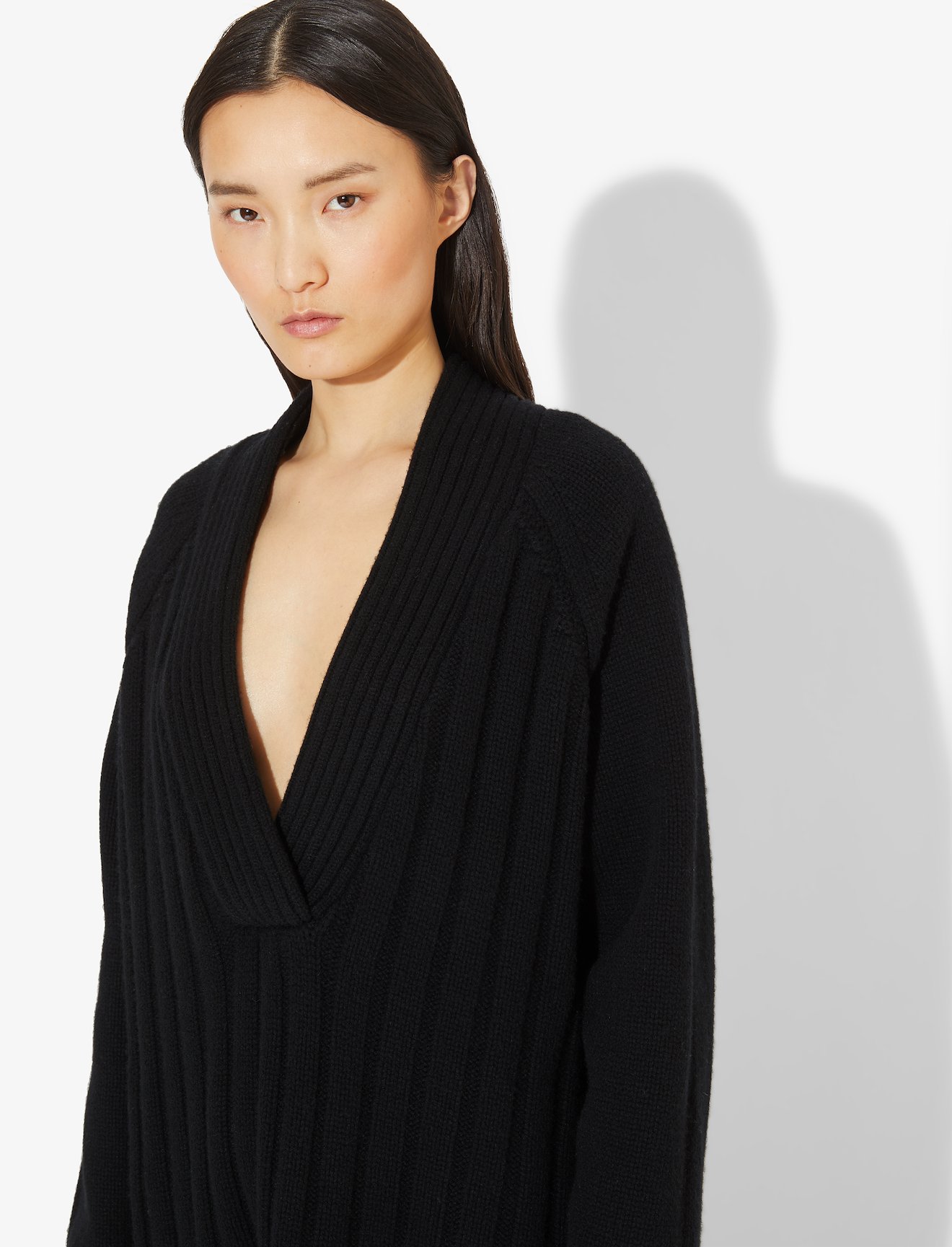 Oversized Wool Cashmere V-Neck Knit Top #3
