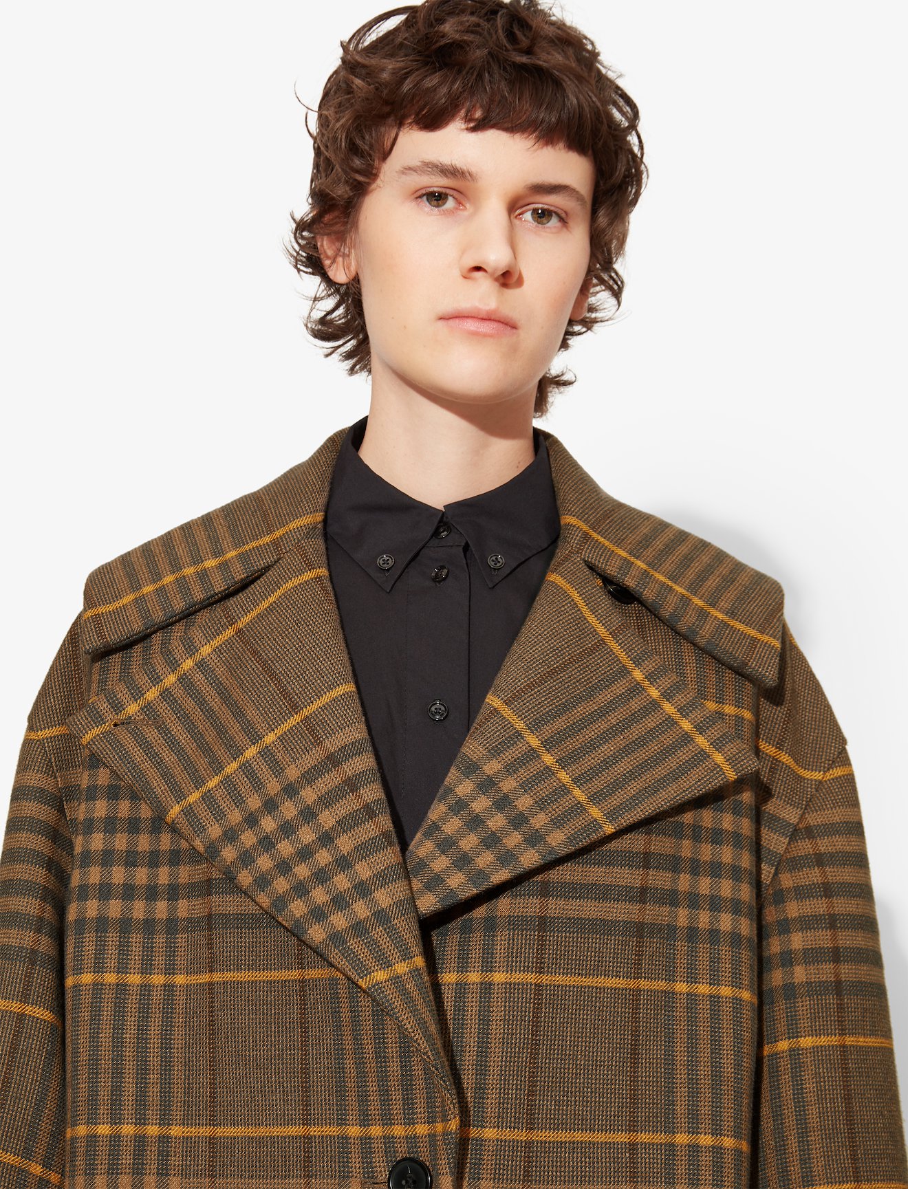 Oversized Wool Plaid Coat #3
