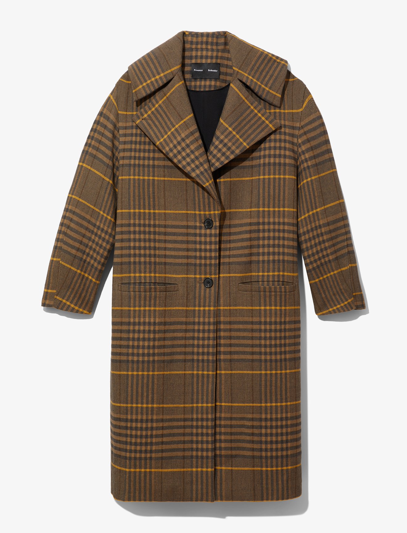 Oversized Wool Plaid Coat #4
