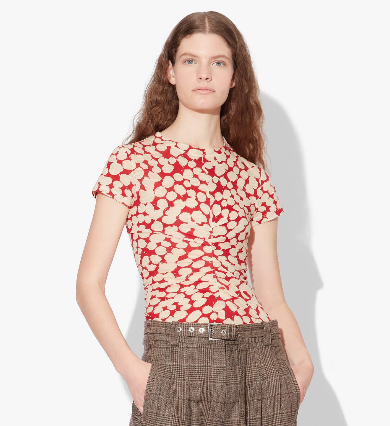 Painted Dot Cinched Short Sleeve T-Shirt