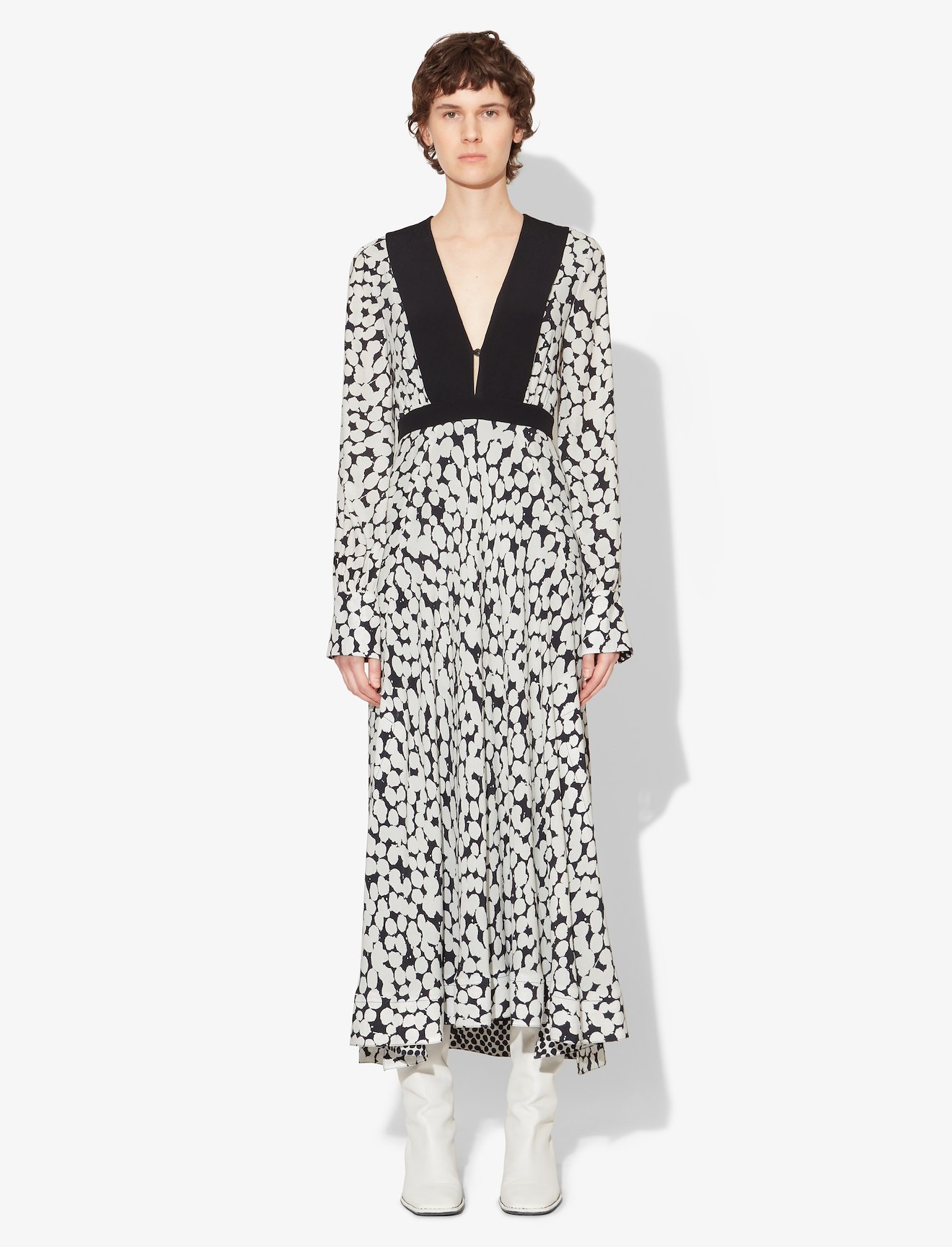 Painted Dot Long Sleeve Tie Dress #1