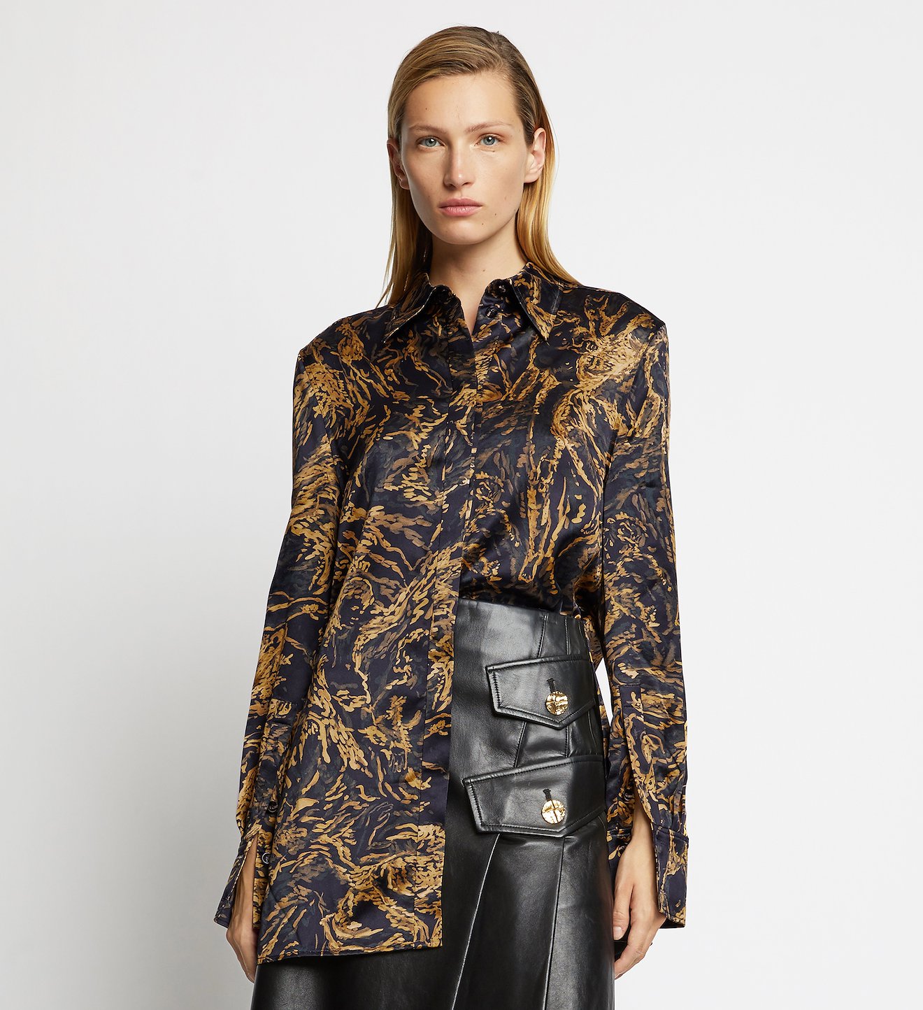 Painted Figures Satin Shirt