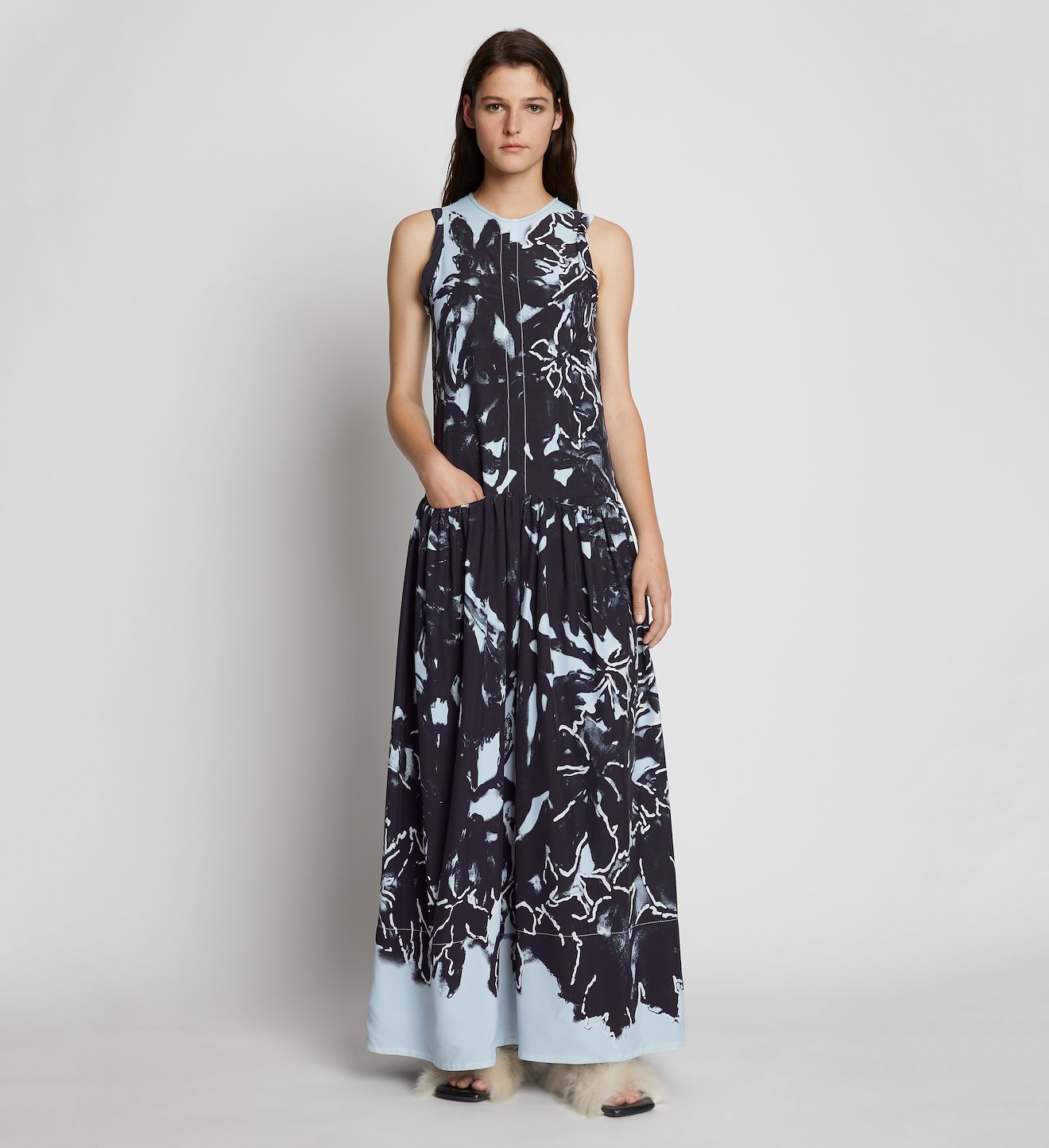 Painted Floral Marocaine Dress