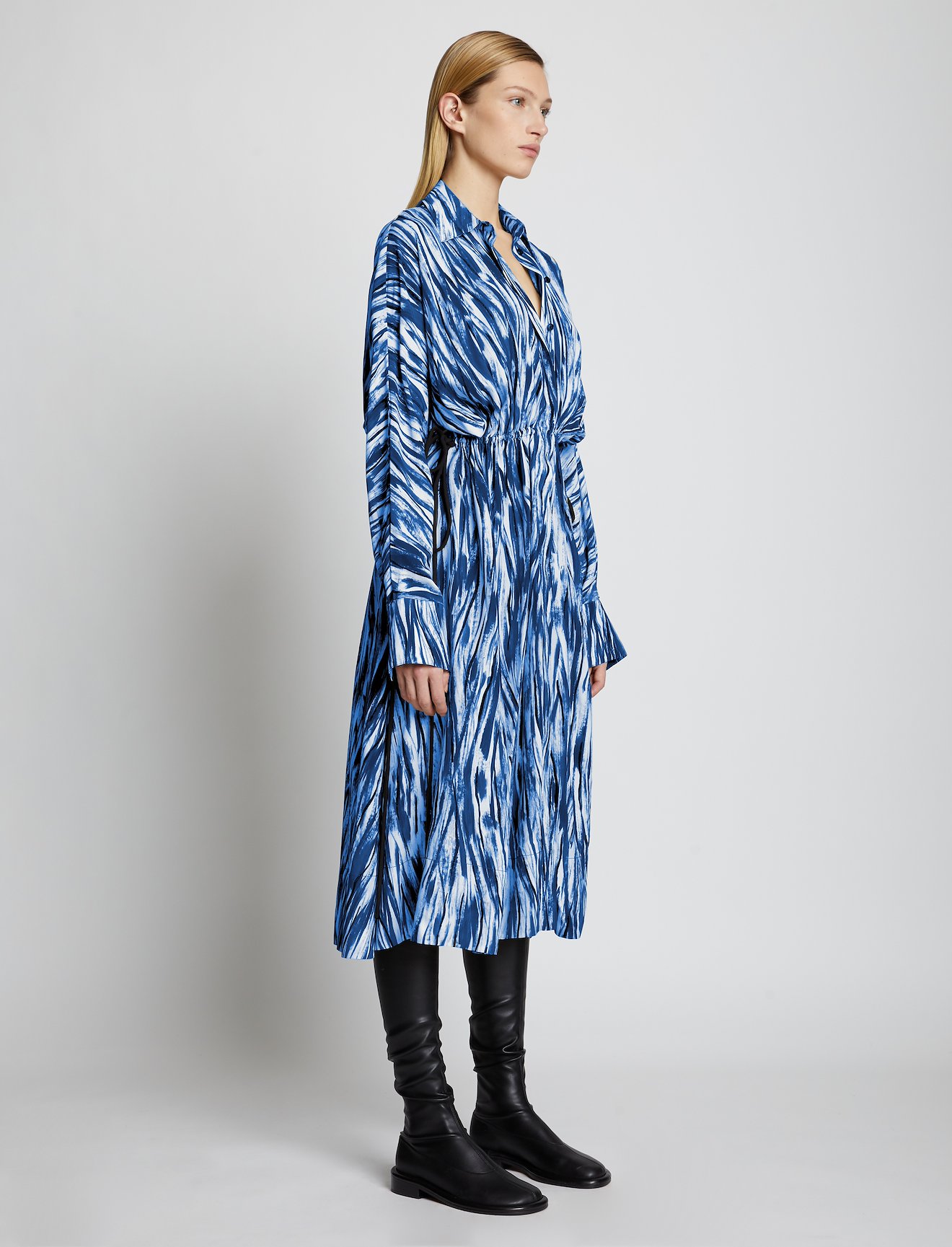 Painted Stripe Marocain Dress #1