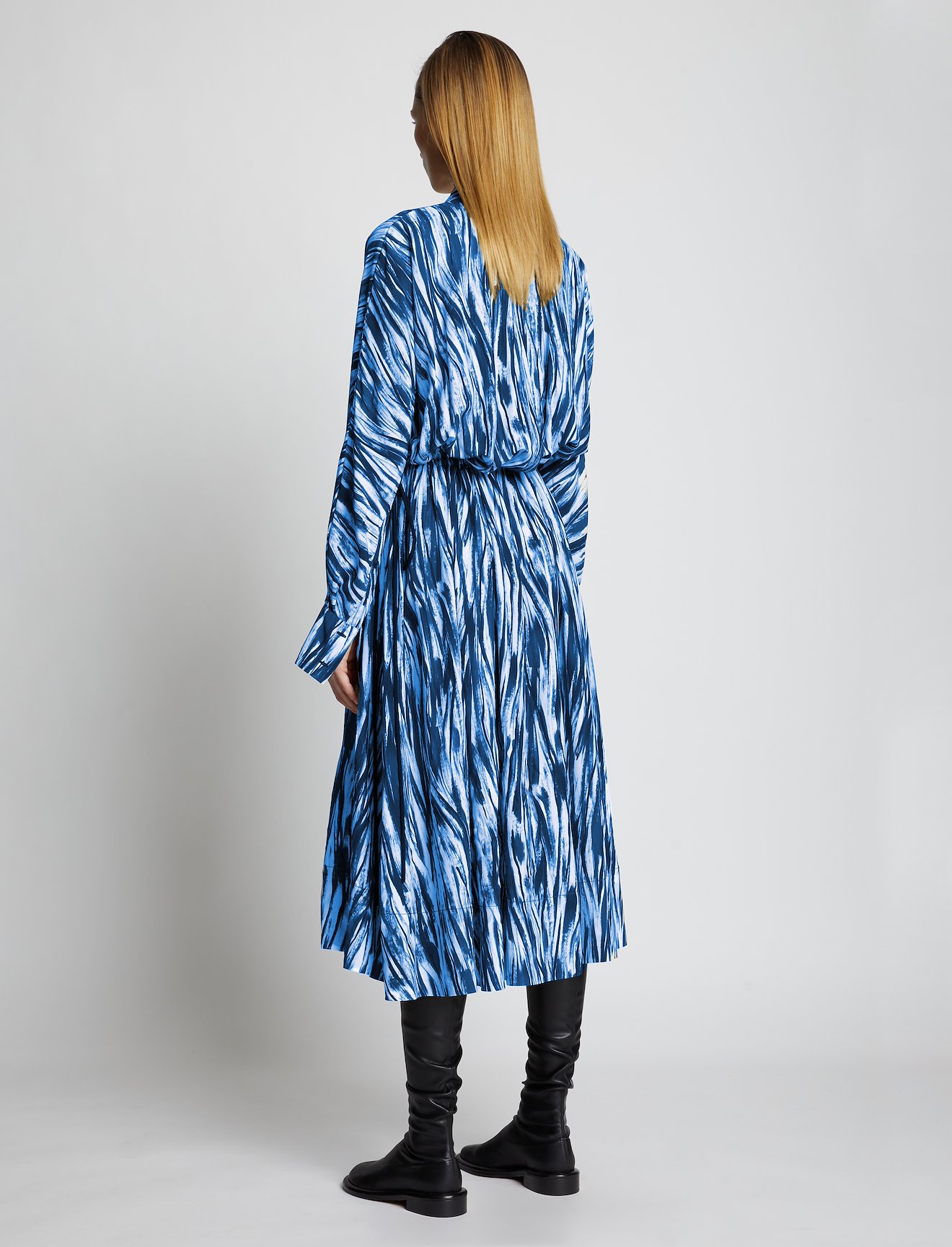 Painted Stripe Marocain Dress #2