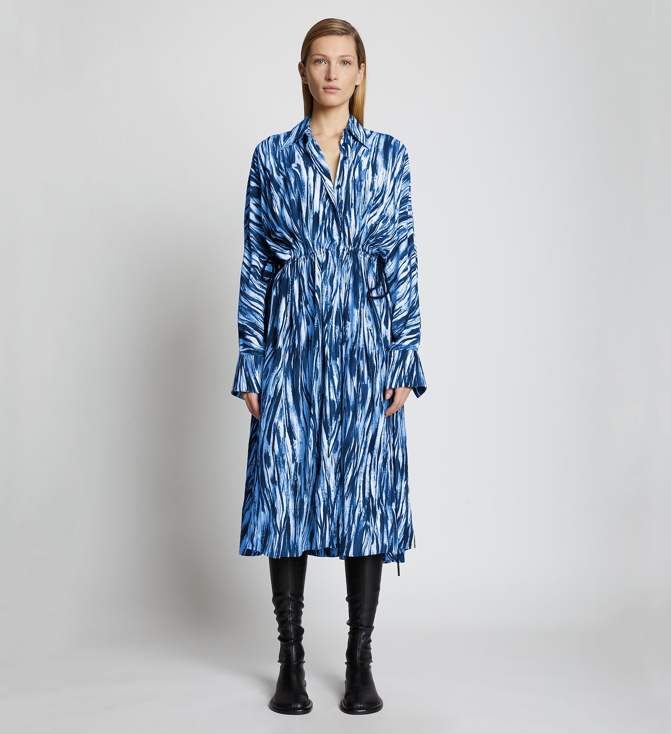 Painted Stripe Marocain Dress