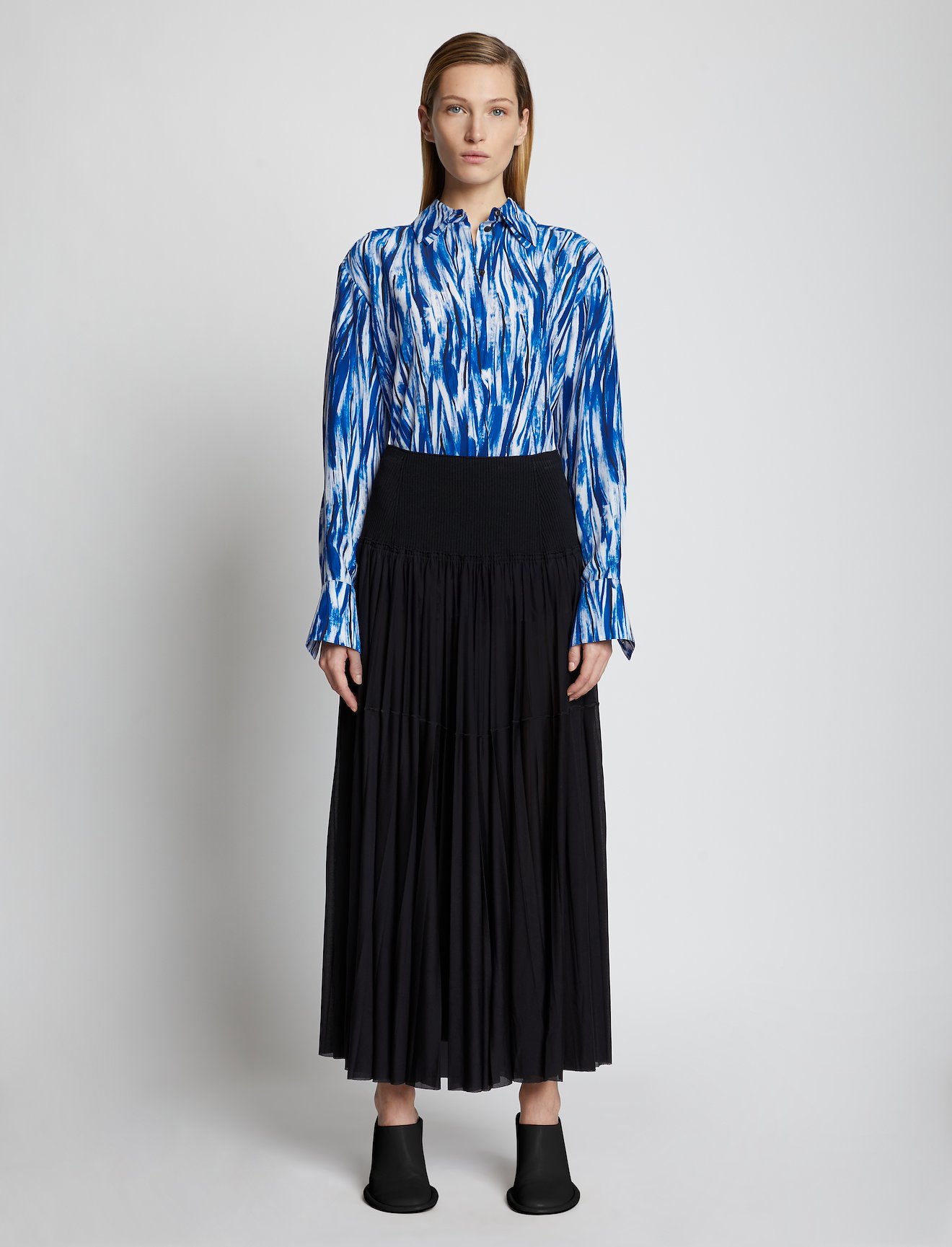 Painted Stripe Marocain Shirt #1