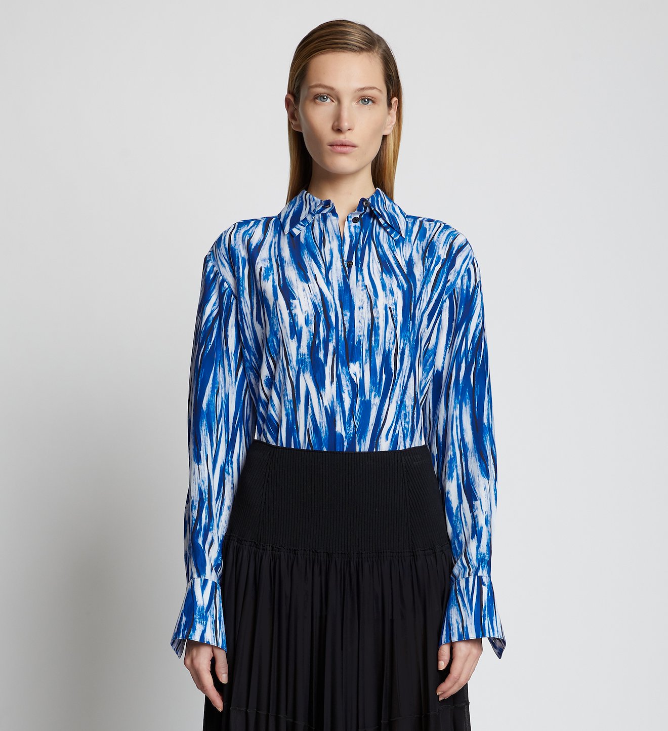 Painted Stripe Marocain Shirt