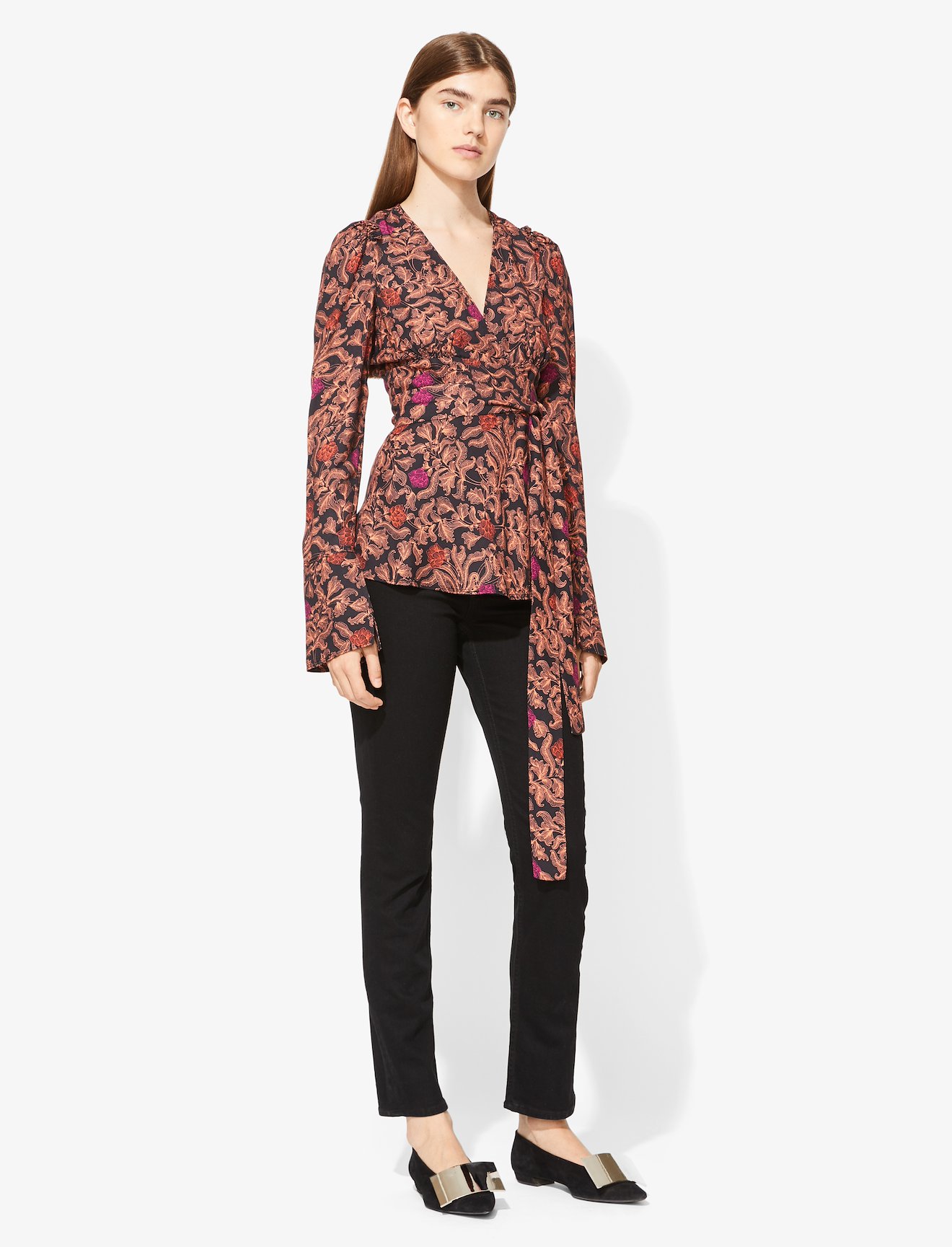 Paisley Floral Wrap Top #1