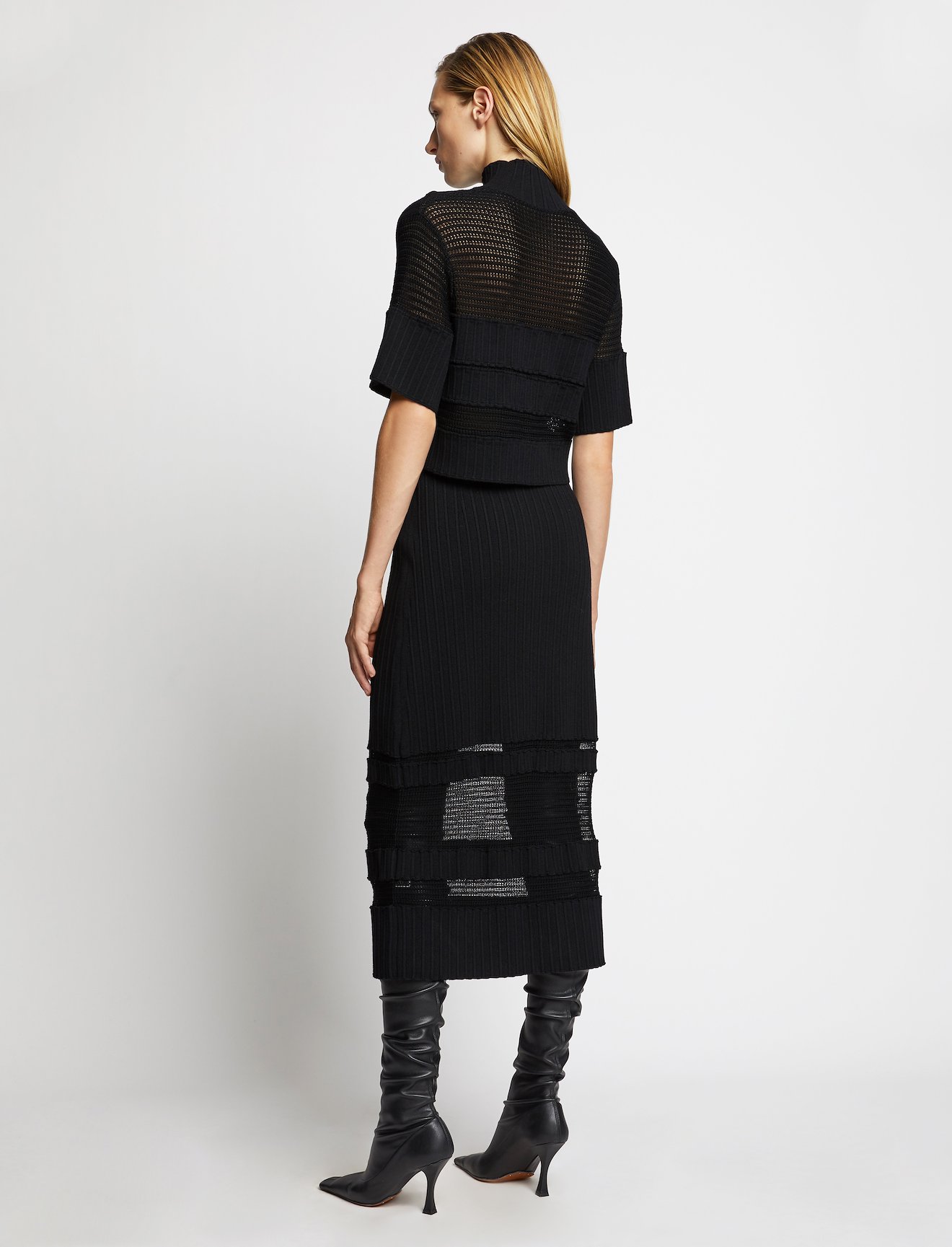 Paneled Lace Rib Knit Skirt #2