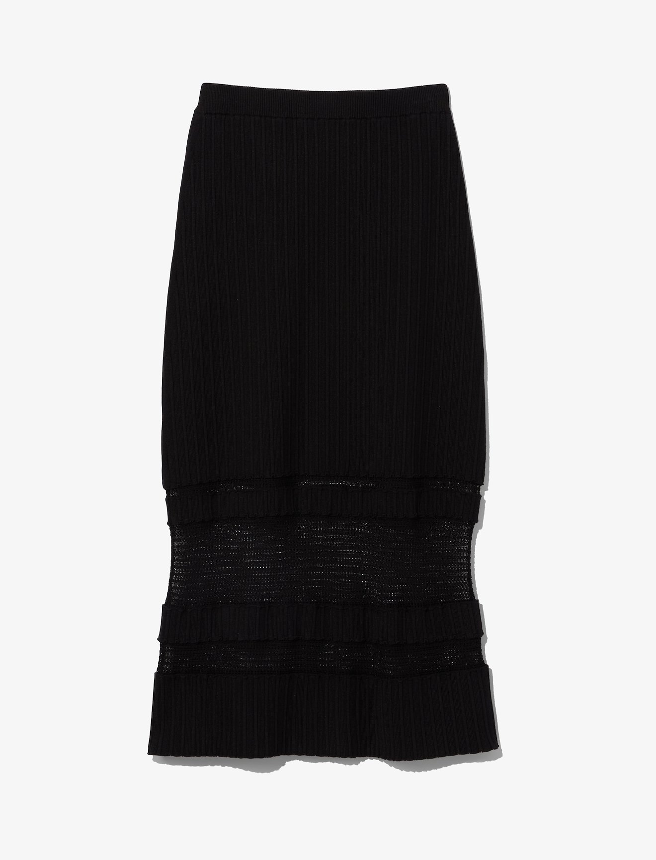 Paneled Lace Rib Knit Skirt #4