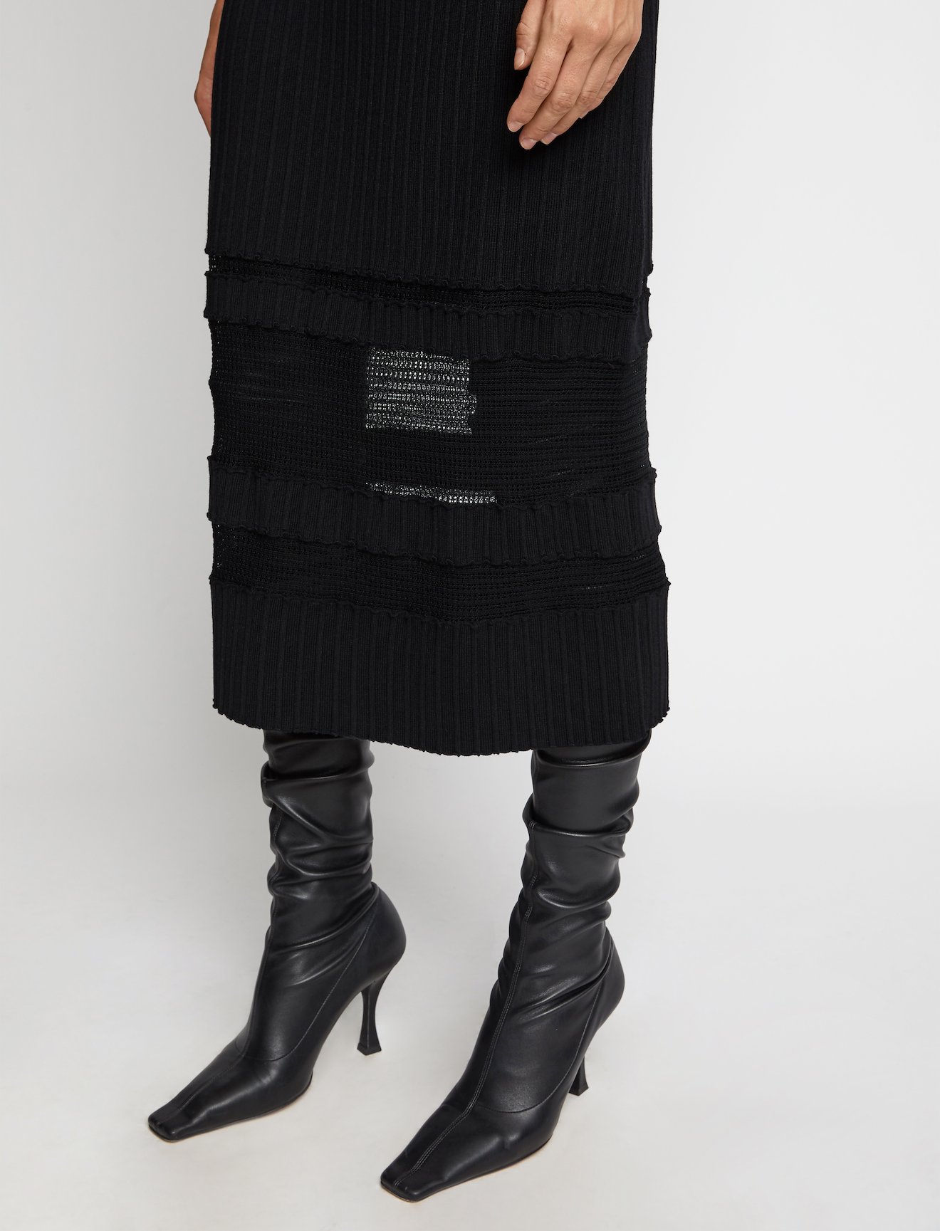Paneled Lace Rib Knit Skirt #3