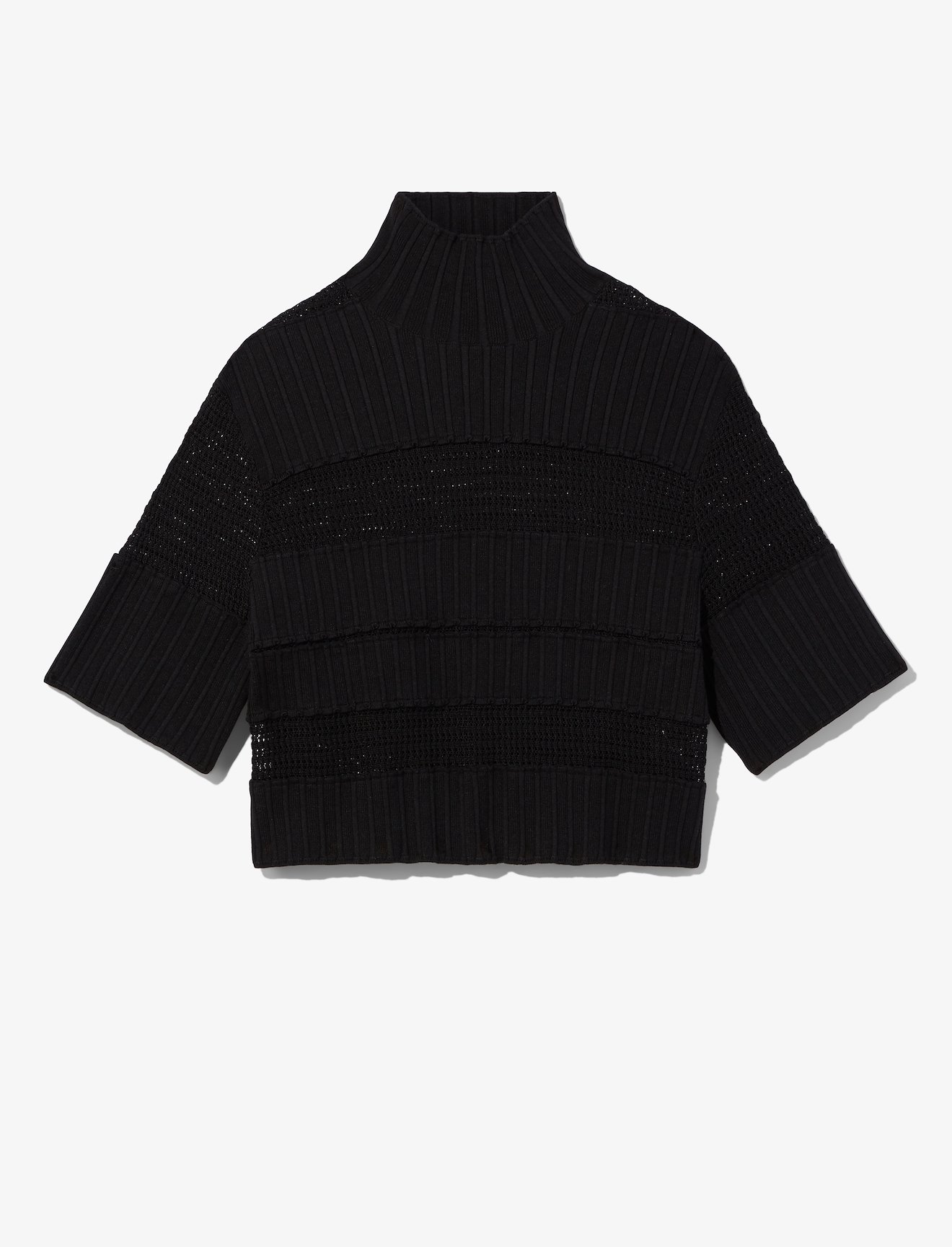 Paneled Lace Rib Knit Top #4