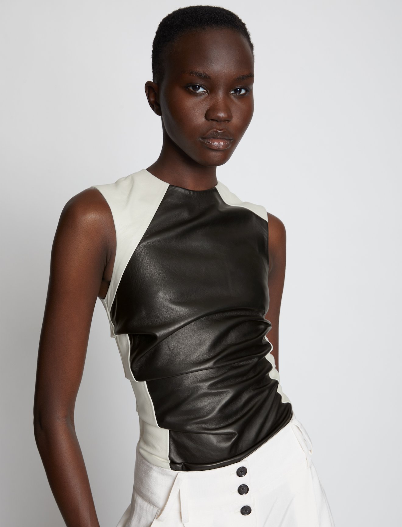 Paneled Leather Top #3