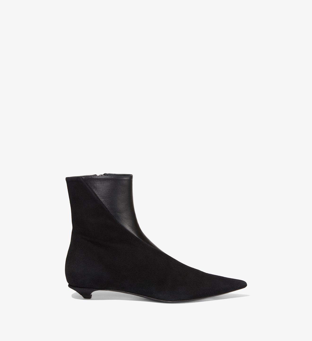 panelled kitten-heel booties