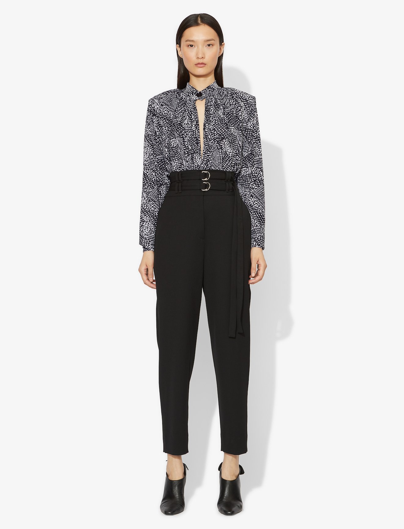 Patchwork Animal Oversized Long Sleeve Keyhole Top #1
