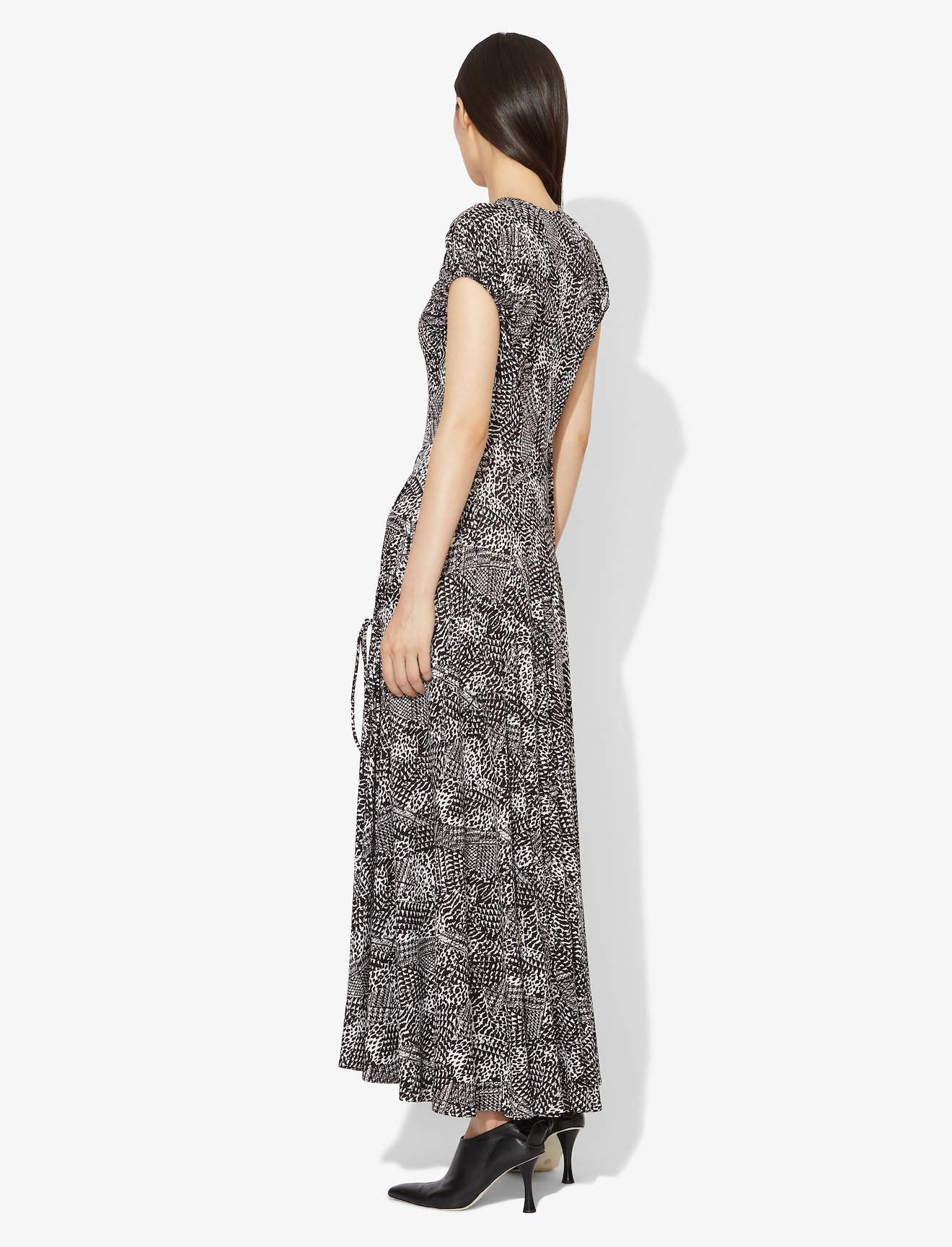 Patchwork Animal Short Sleeve Matte Jersey Keyhole Dress #2