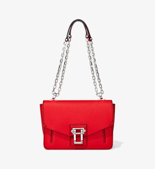 Pebbled Leather Hava Chain Shoulder Bag