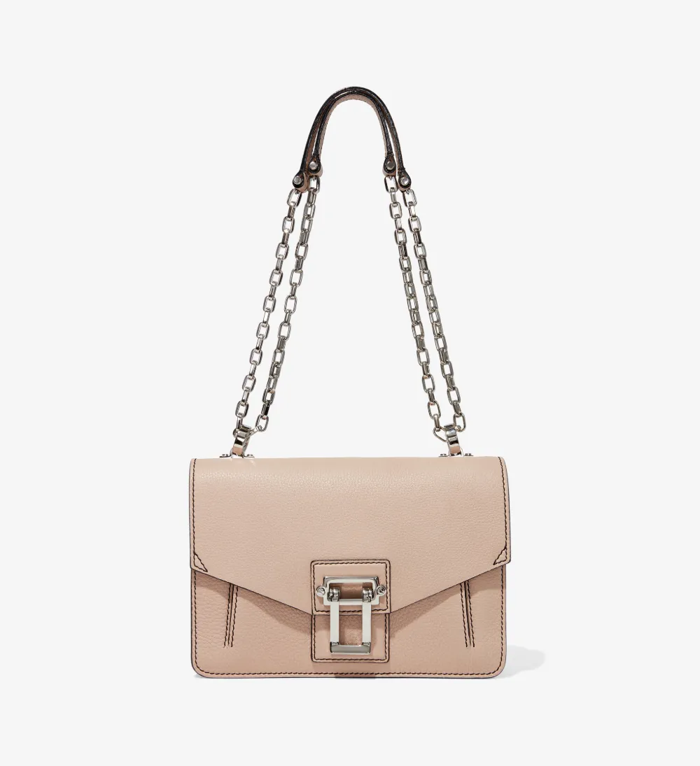 Pebbled Leather Hava Chain Shoulder Bag