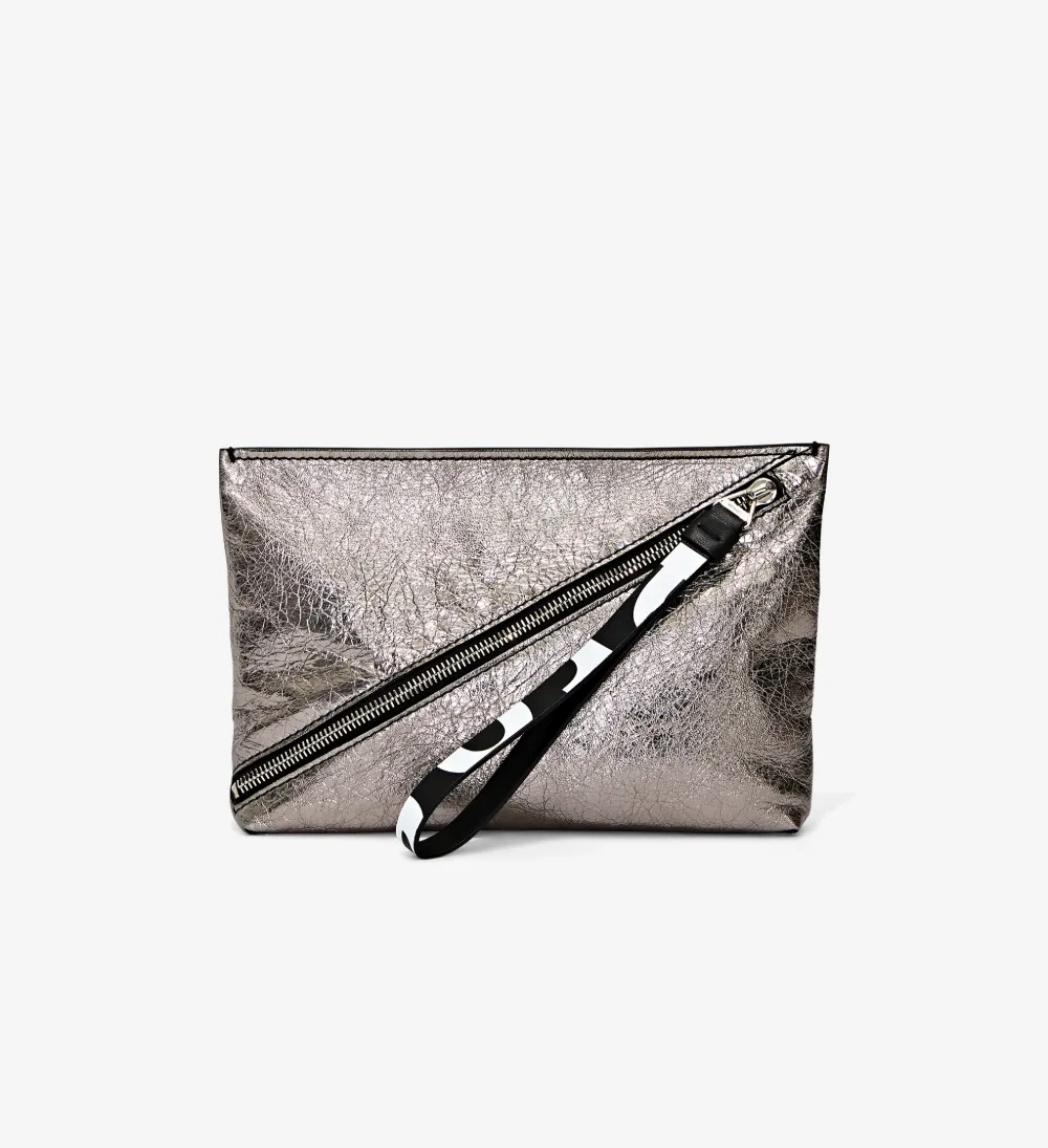 Pebbled Leather Zip Pouch