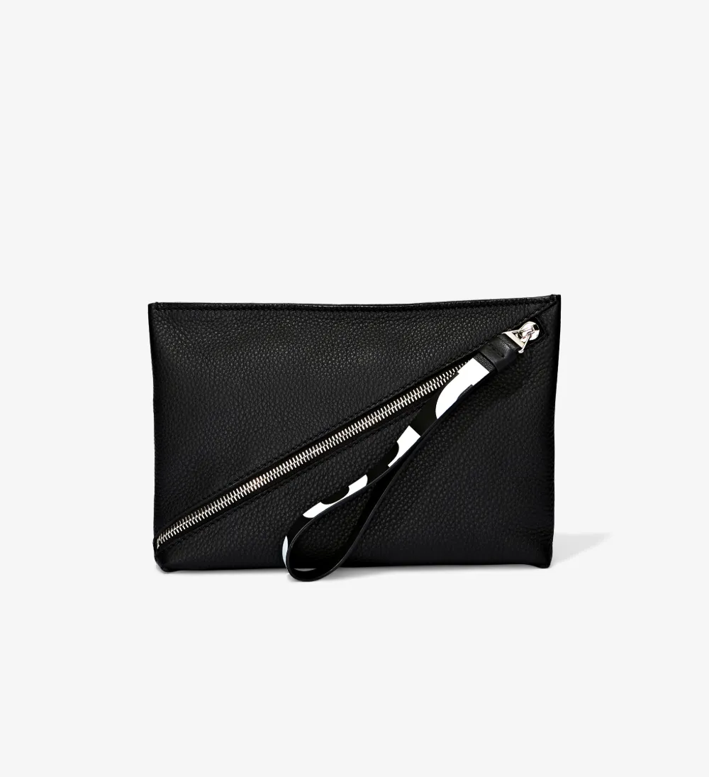 Pebbled Leather Zip Pouch