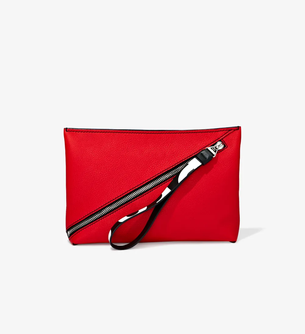 Pebbled Leather Zip Pouch