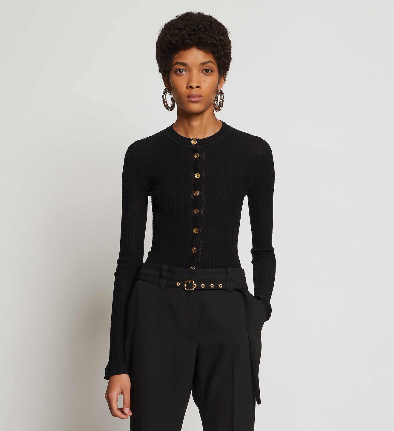 Peplum Rib Knit Cardigan