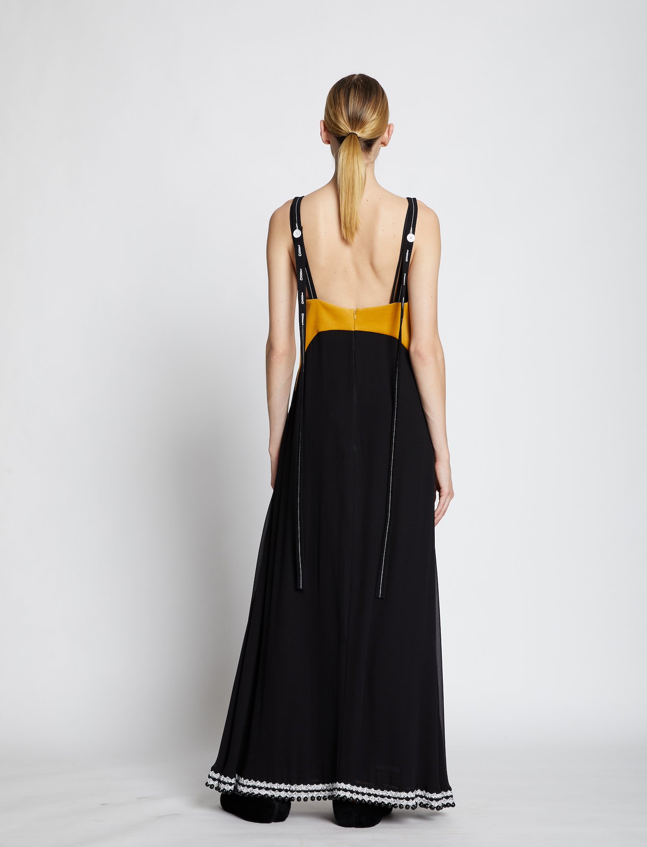 Pieced Chiffon Crochet Border Dress #2