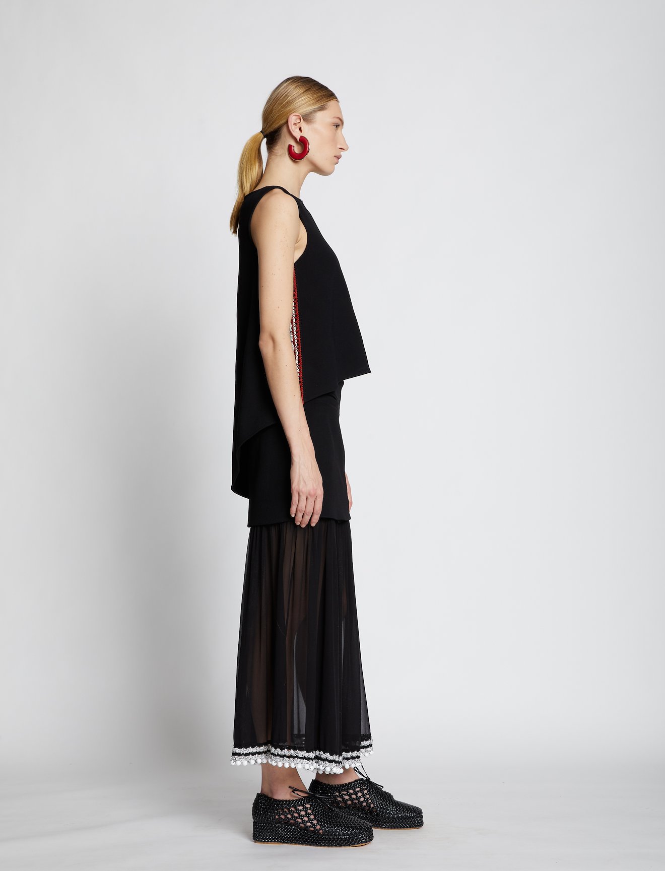 Pieced Chiffon Crochet Border Skirt #1