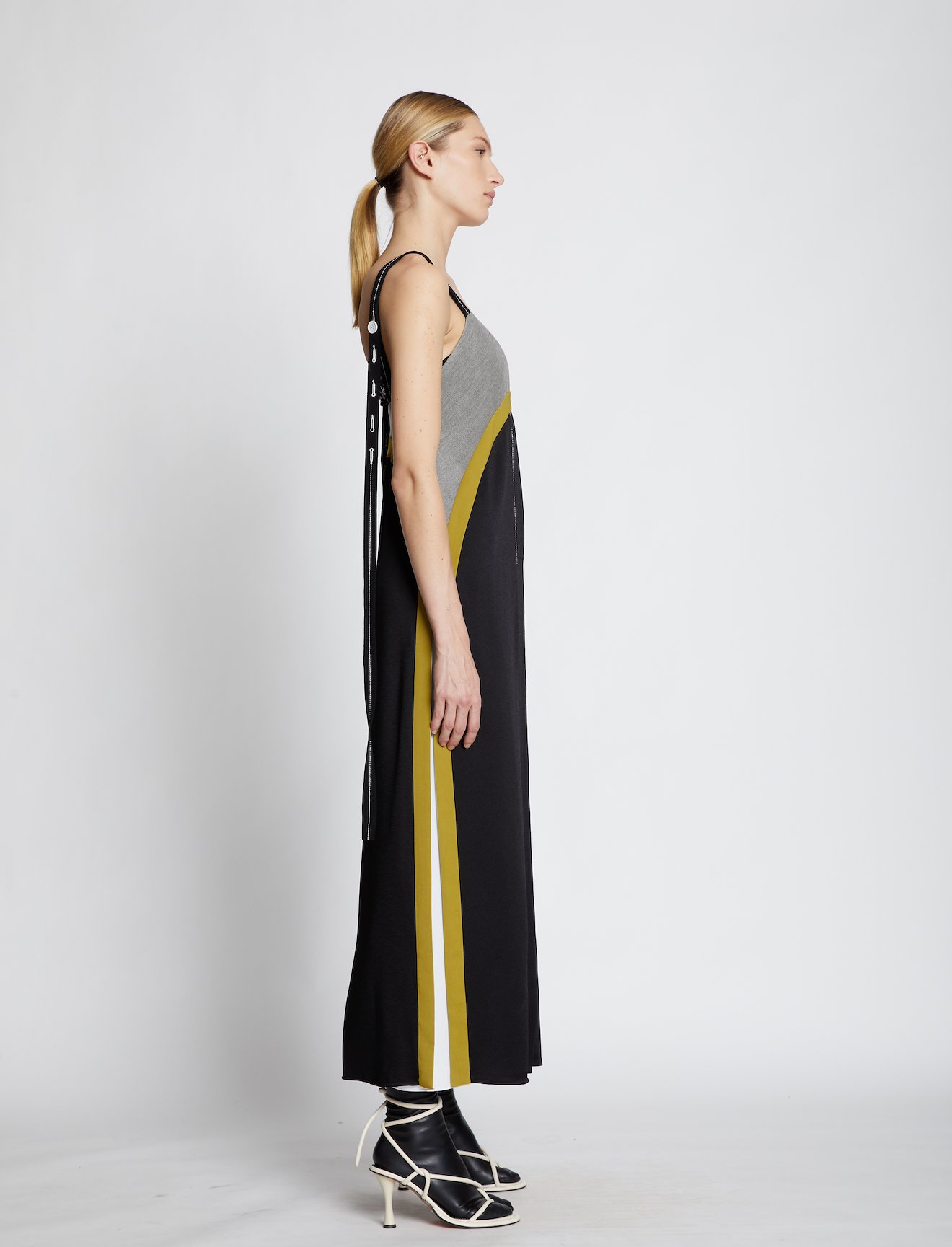 Pieced Hammered Satin Dress #1