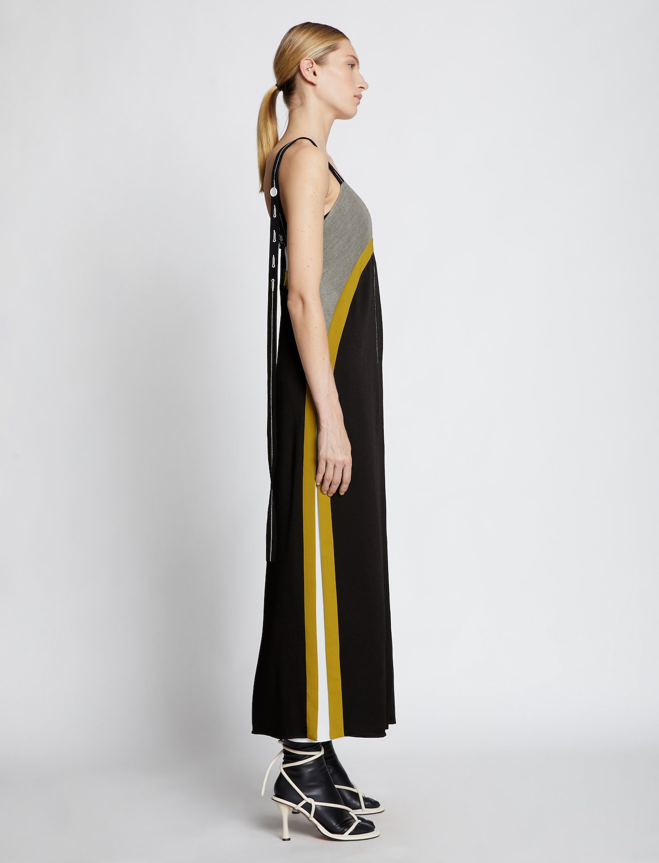 Pieced Hammered Satin Dress #1