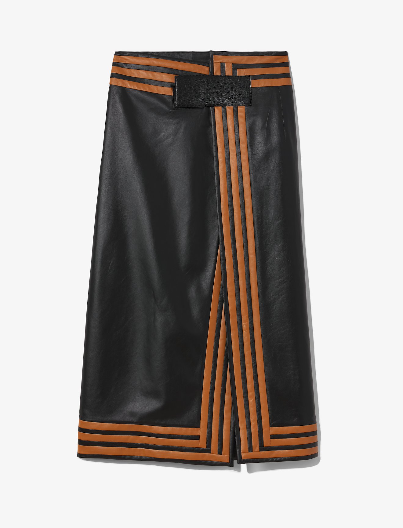 Pieced Leather Wrap Skirt #4
