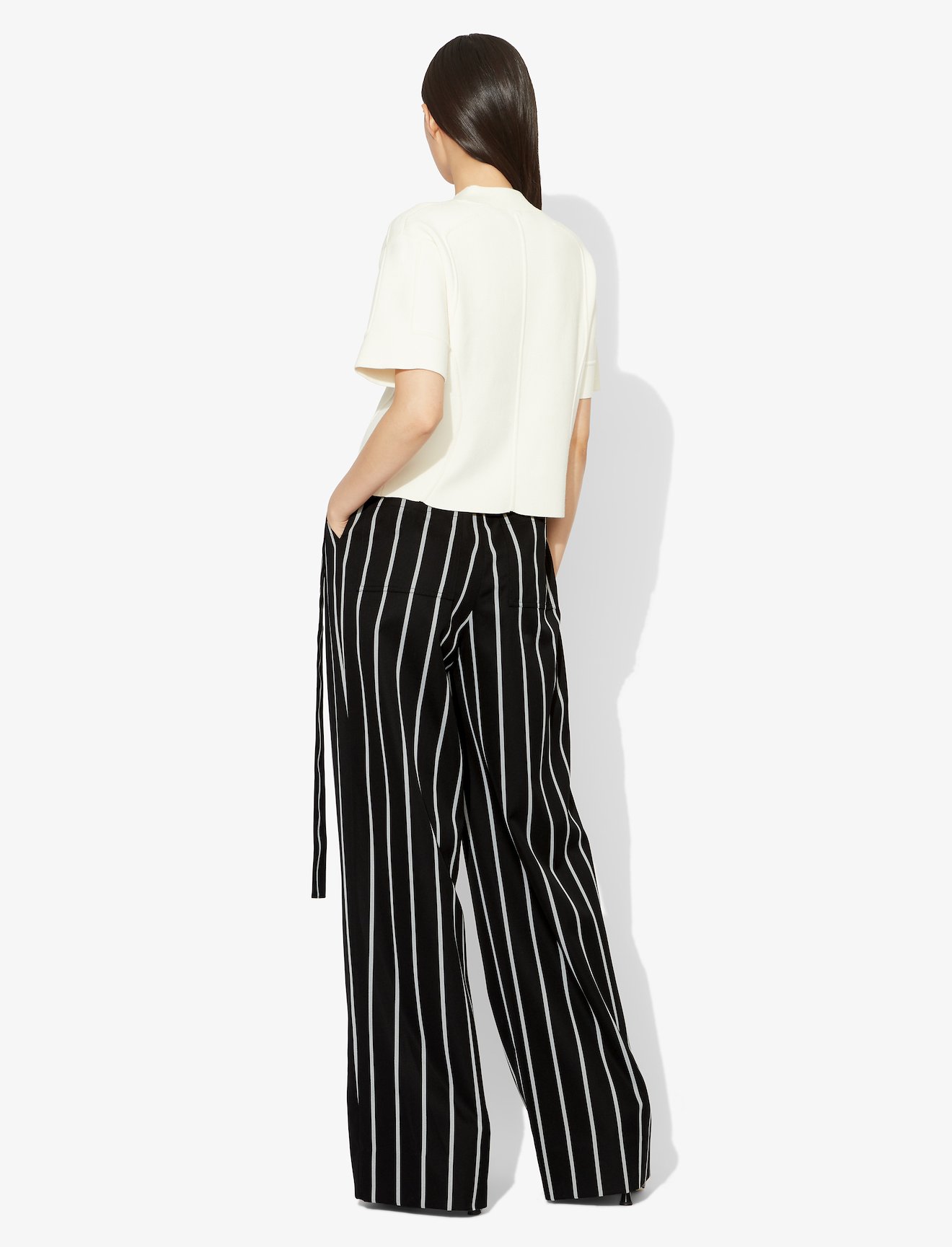 Pinstripe Wide Legged Belted Pant #2