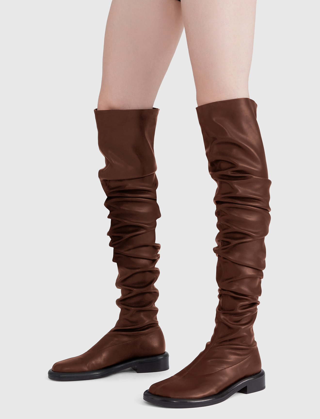 Pipe Ruched Over The Knee Boots #3