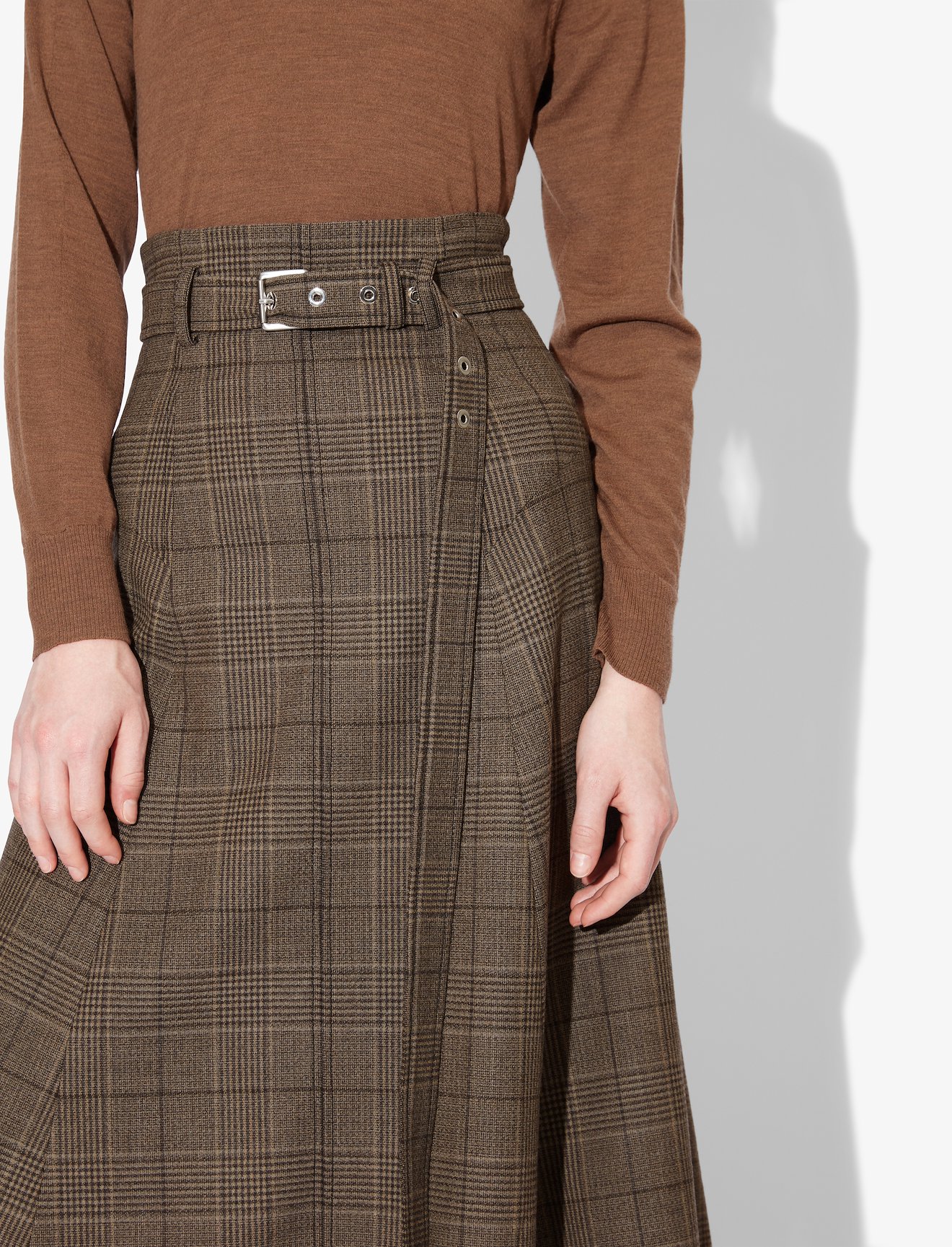 Plaid Belted Skirt #3